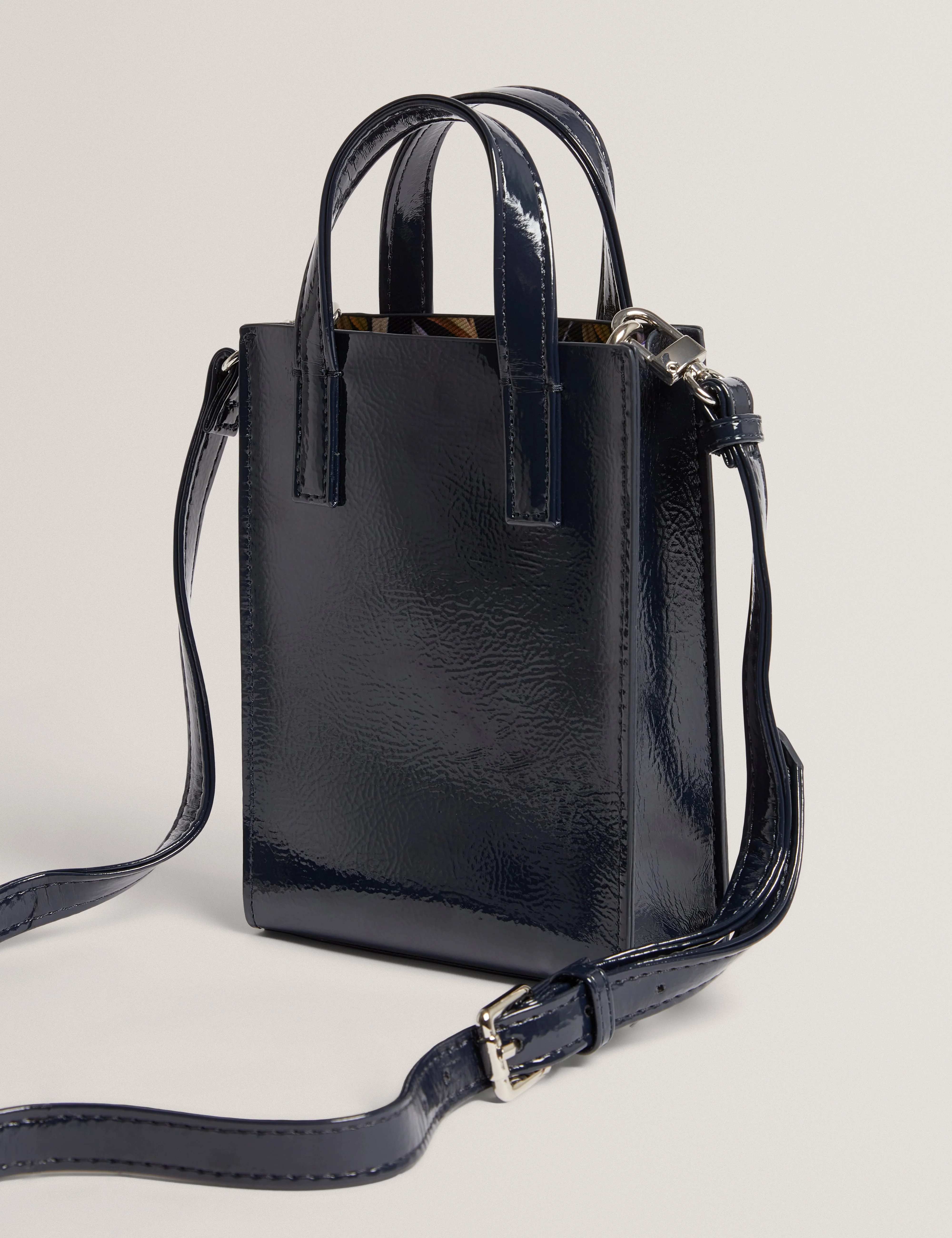 Cathhy Mini Printed Crinkle Icon Bag Navy - Image 3