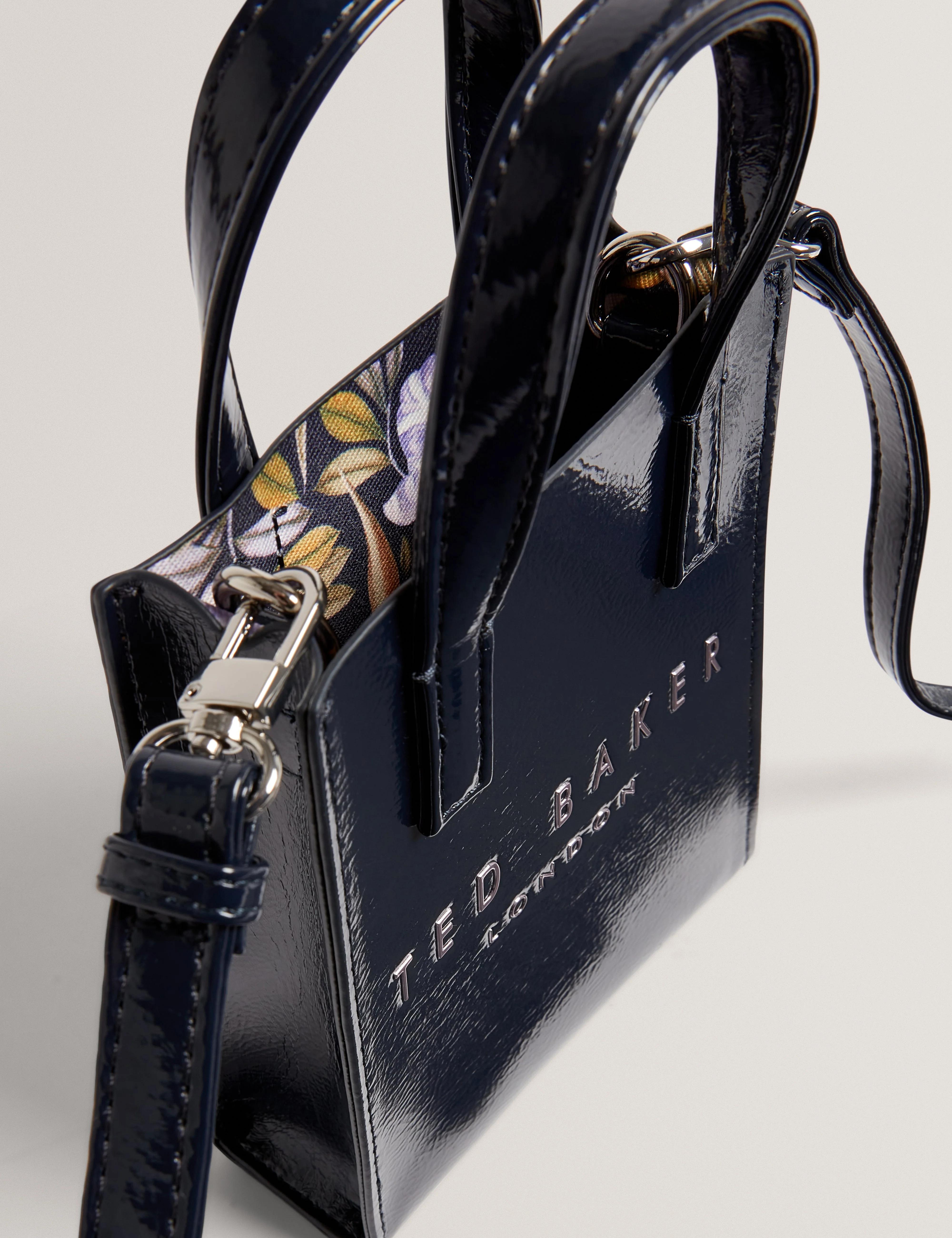 Cathhy Mini Printed Crinkle Icon Bag Navy - Image 4