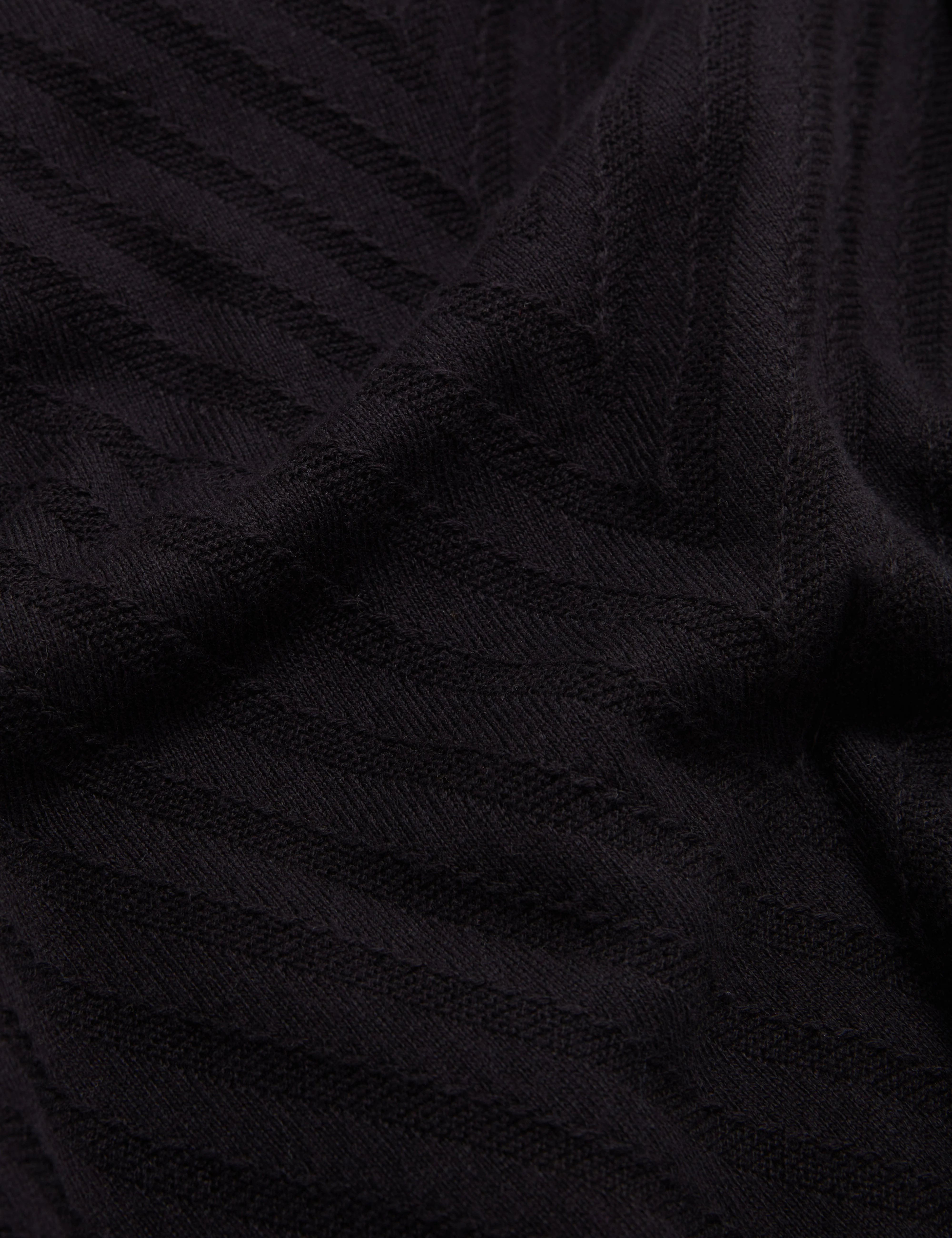 Chapal Short Sleeve Chevron Stitch Polo Black - Image 3
