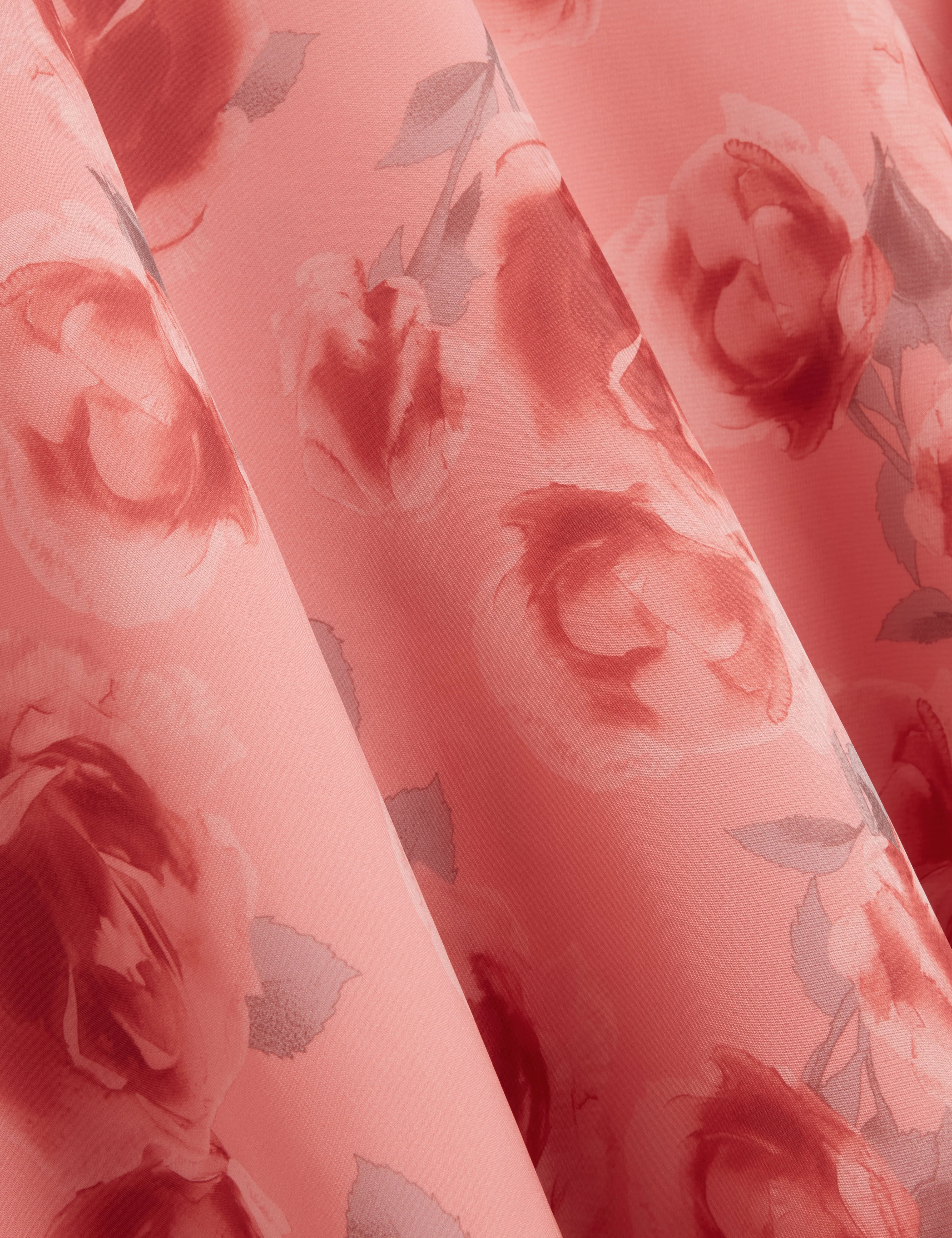Charzi Printed Sheer Cap Sleeve Top Coral - Image 3