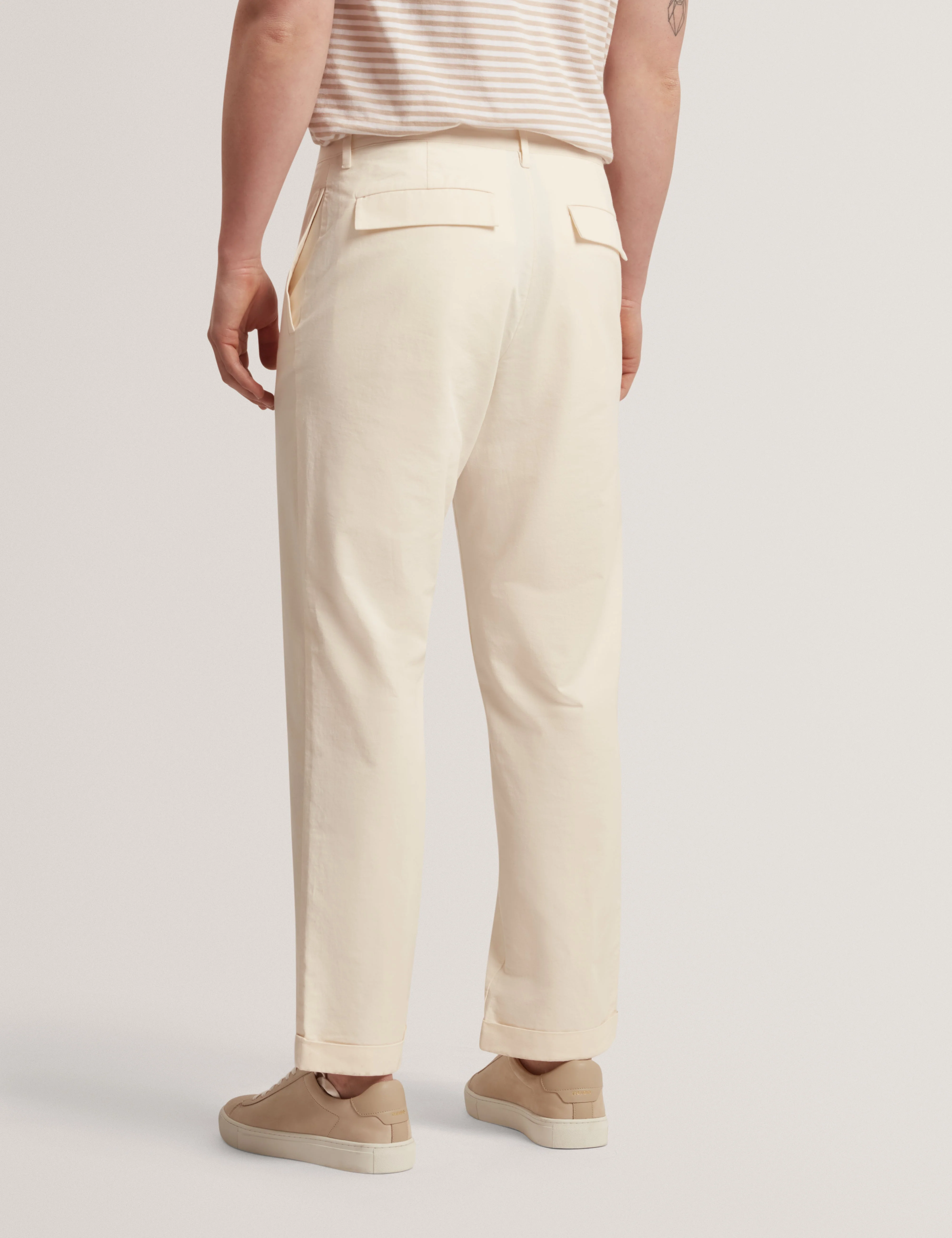 Ciandra Straight Garment Dye Trouser Taupe - Image 5