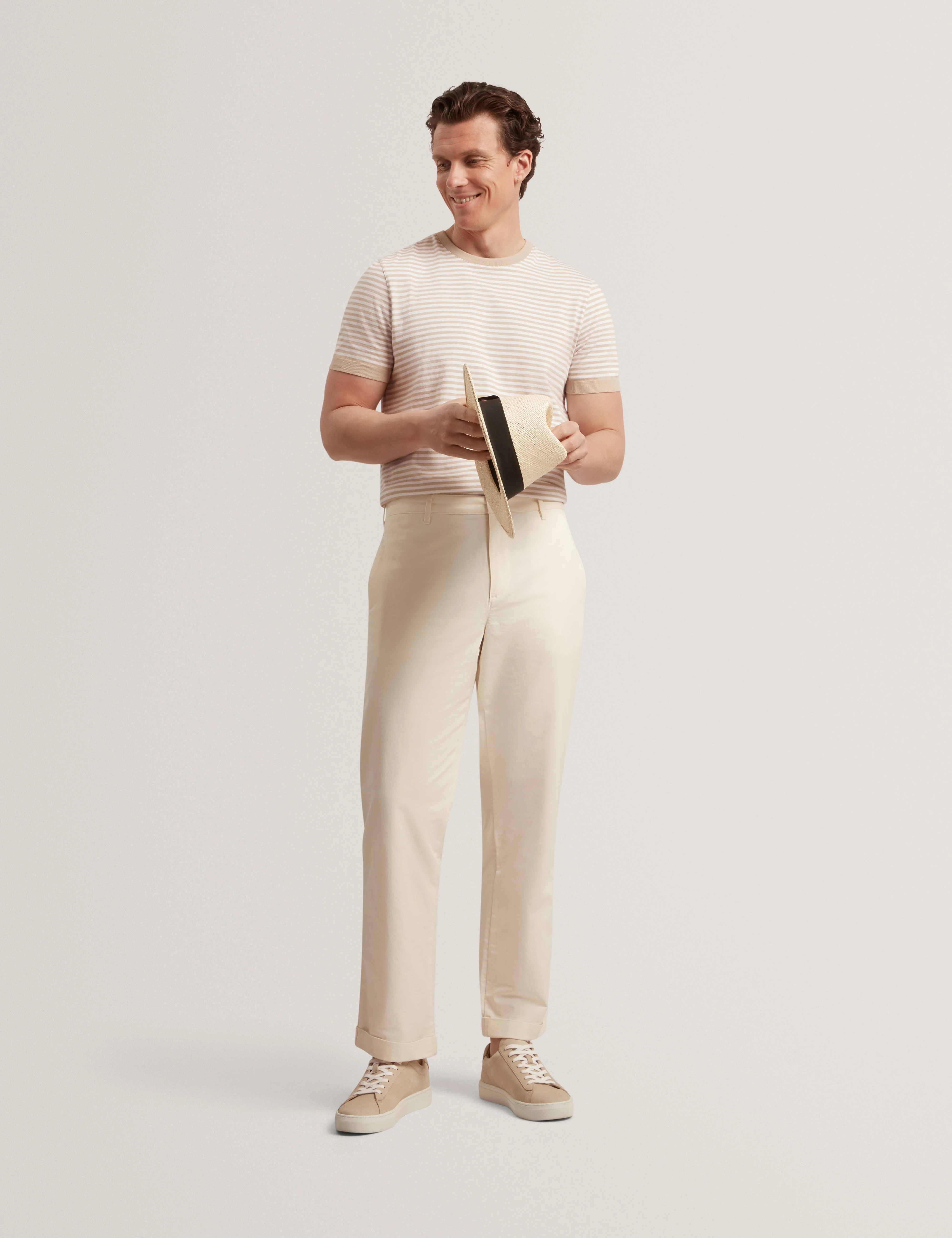 Ciandra Straight Garment Dye Trouser Taupe - Image 6