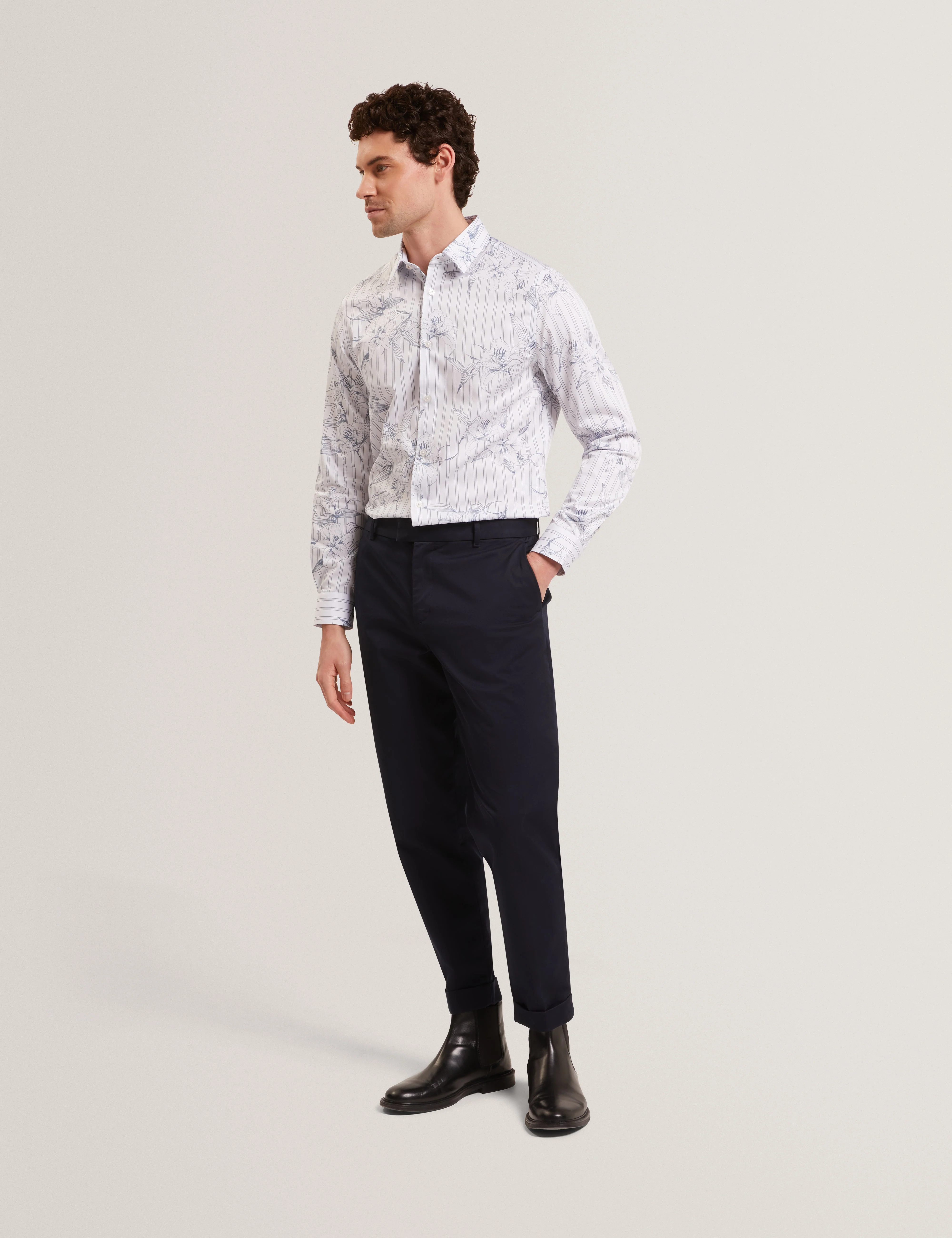 Cipher Long Sleeve Stripe Floral Lt-Blue - Image 3