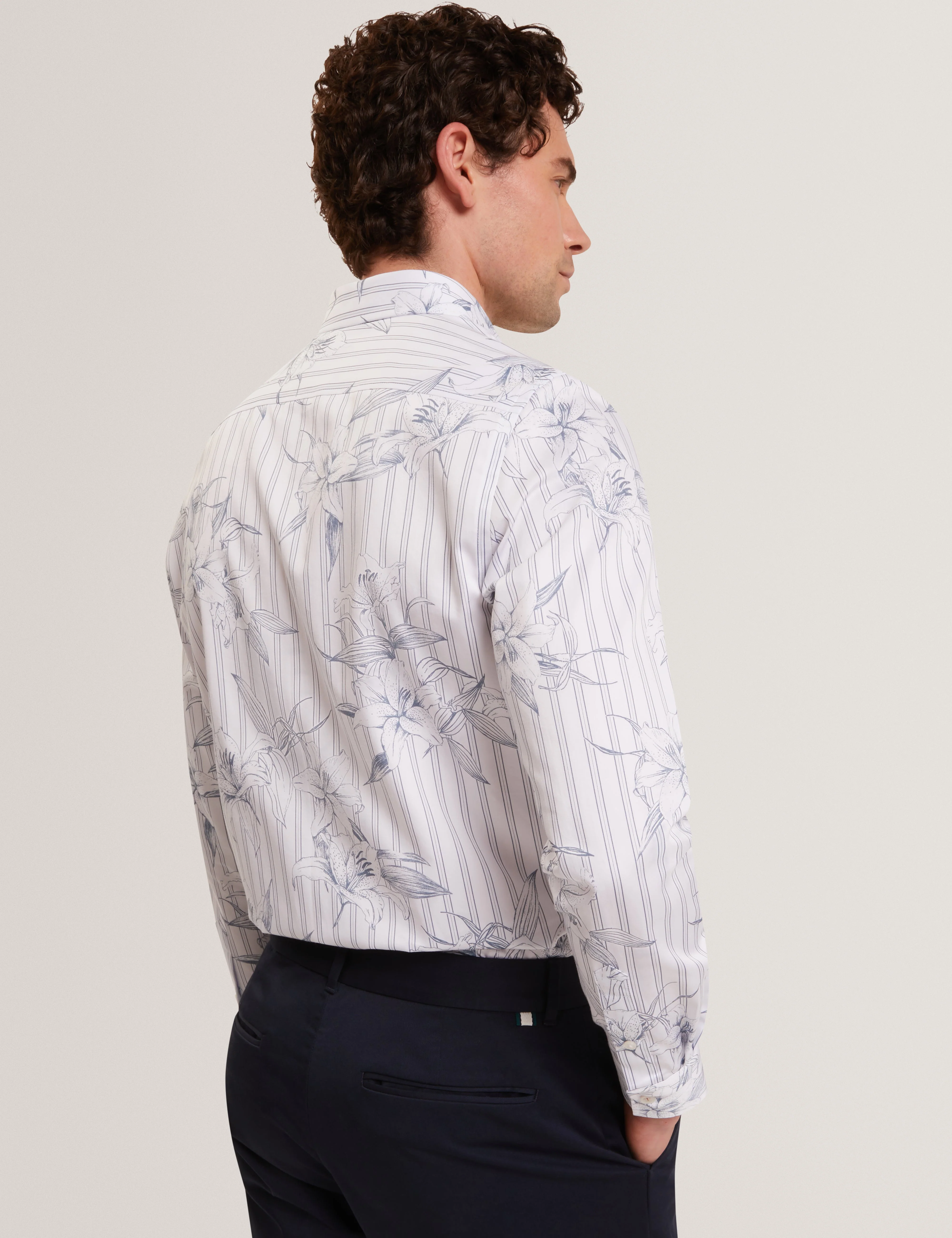 Cipher Long Sleeve Stripe Floral Lt-Blue - Image 6