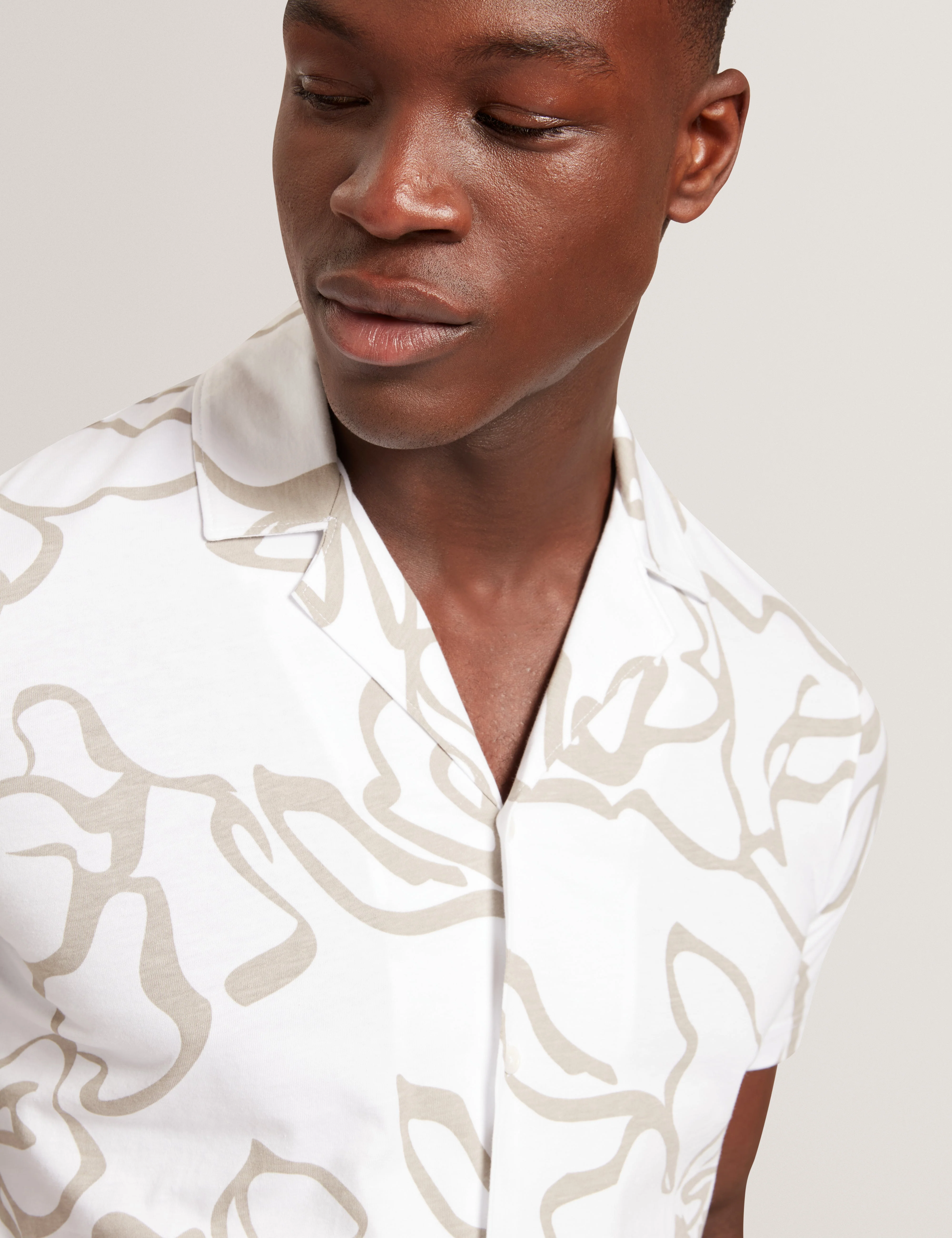 Claub Short Sleeve Floral Jersey Shirt White - Image 4