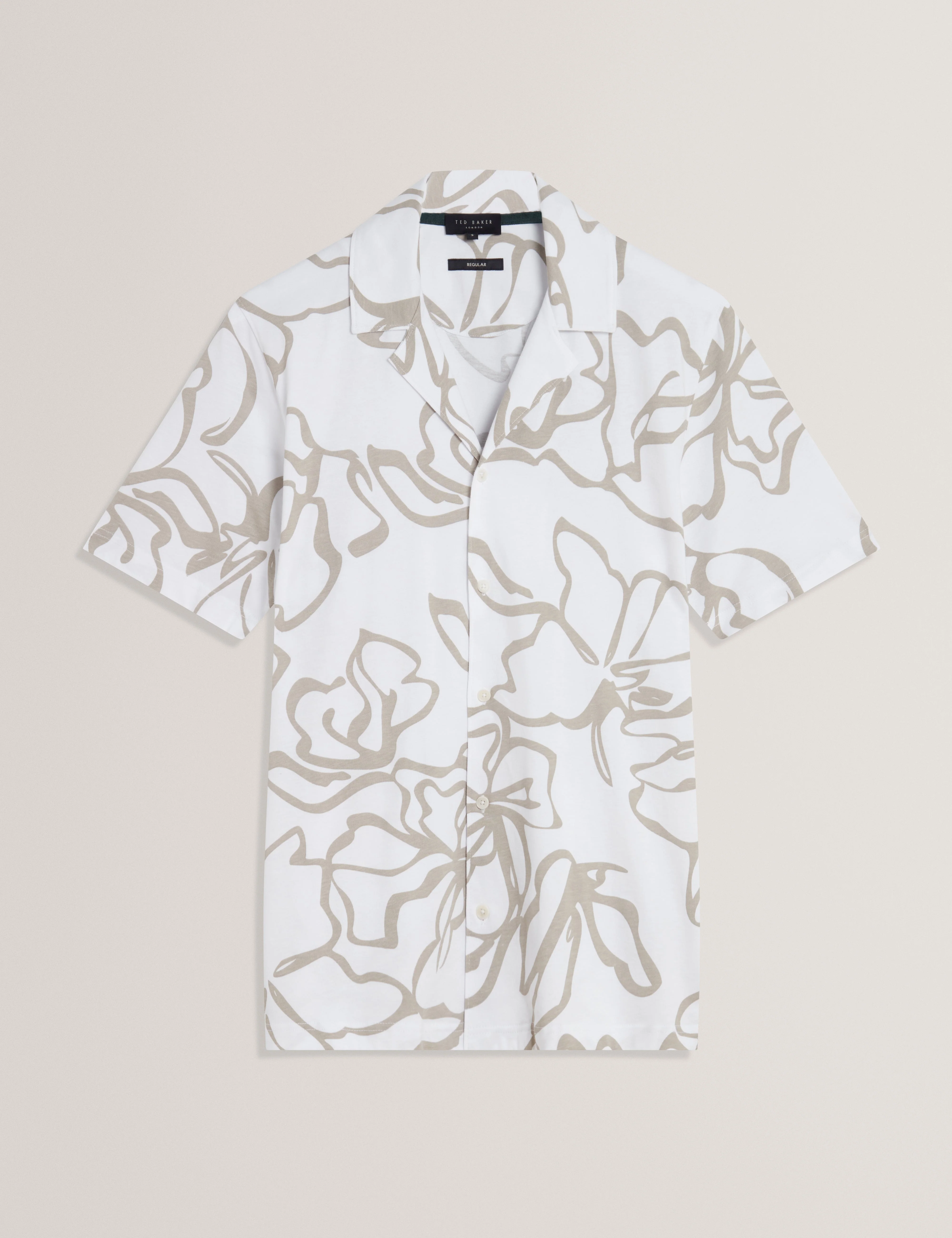 Claub Short Sleeve Floral Jersey Shirt White - Image 8