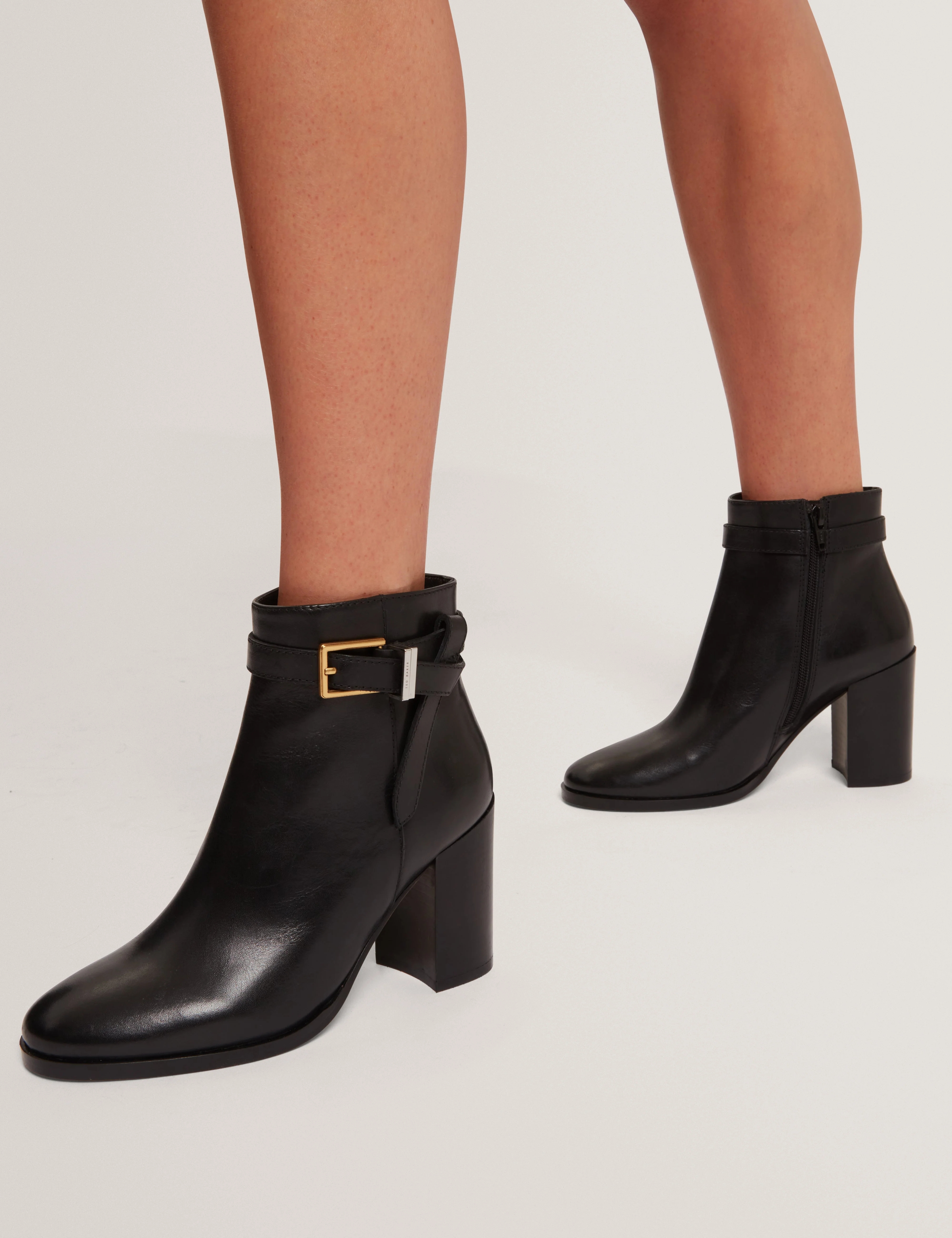 Cleonna Belt Detail Heeled Ankle Boot Black - Image 2