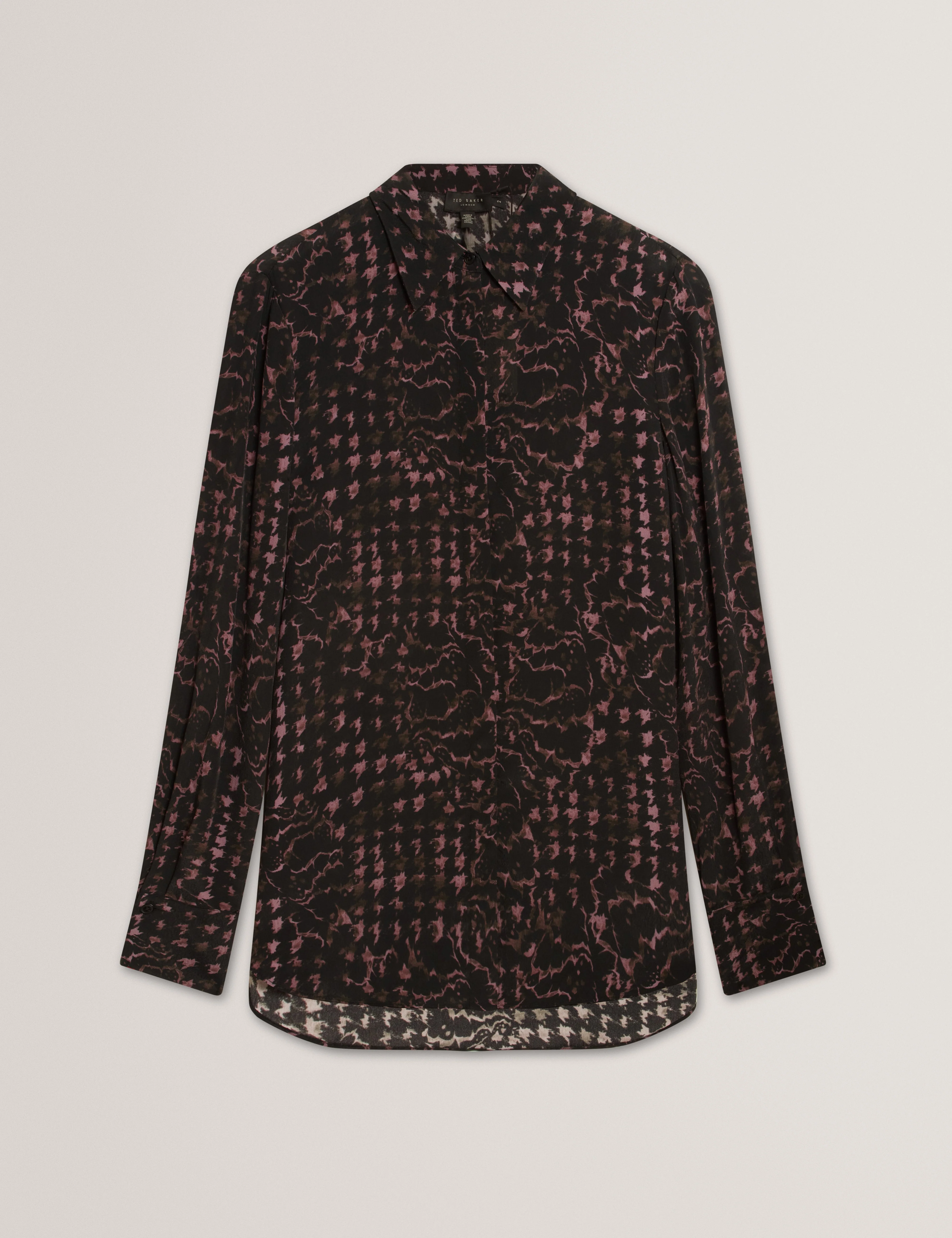 Cobala Long Line Printed Shirt Black - Image 6