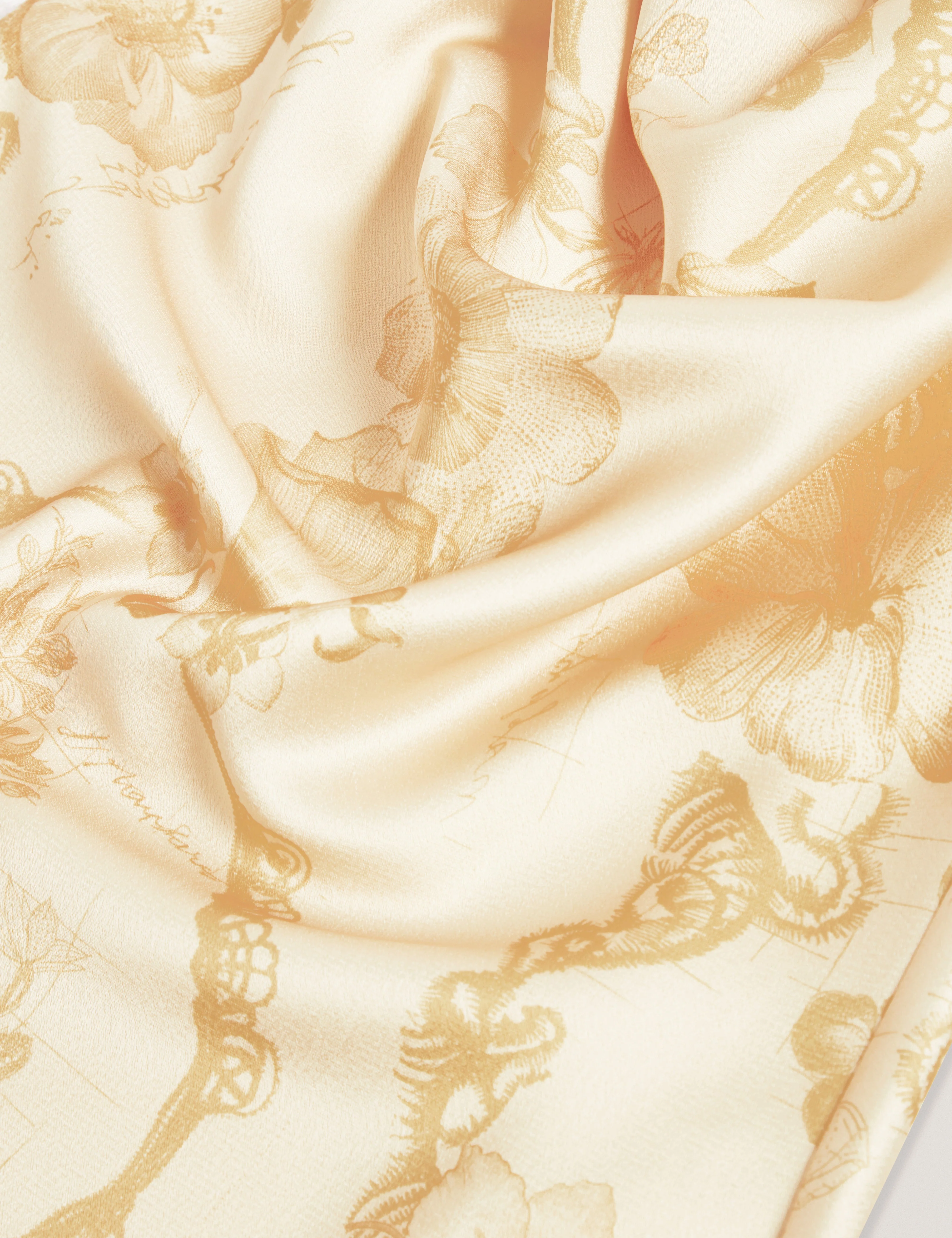 Cobla Print Sleeveless Drape Neck Top Lt-Yellow - Image 3