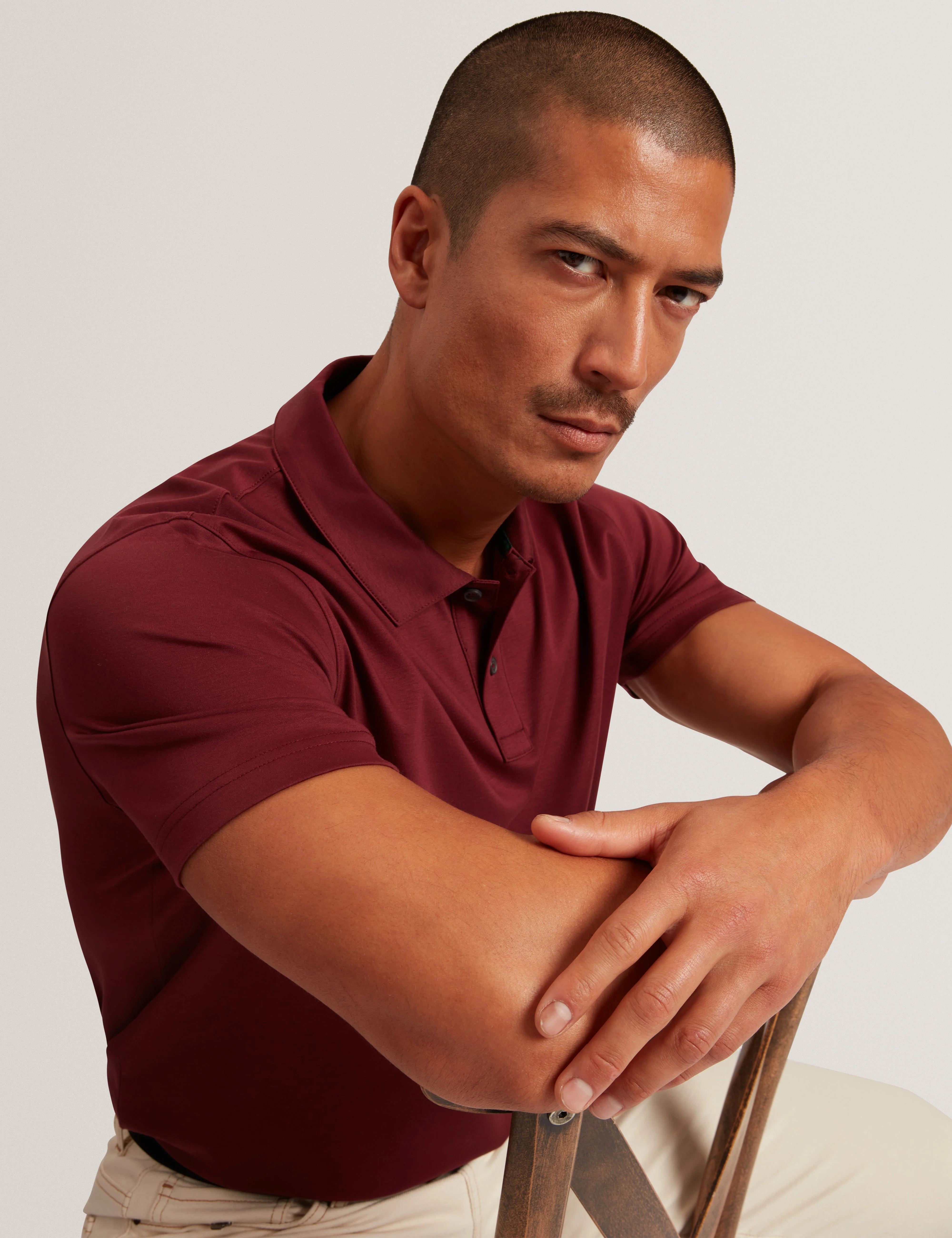 Connall Ss Regular Soft Touch Polo Maroon - Image 6