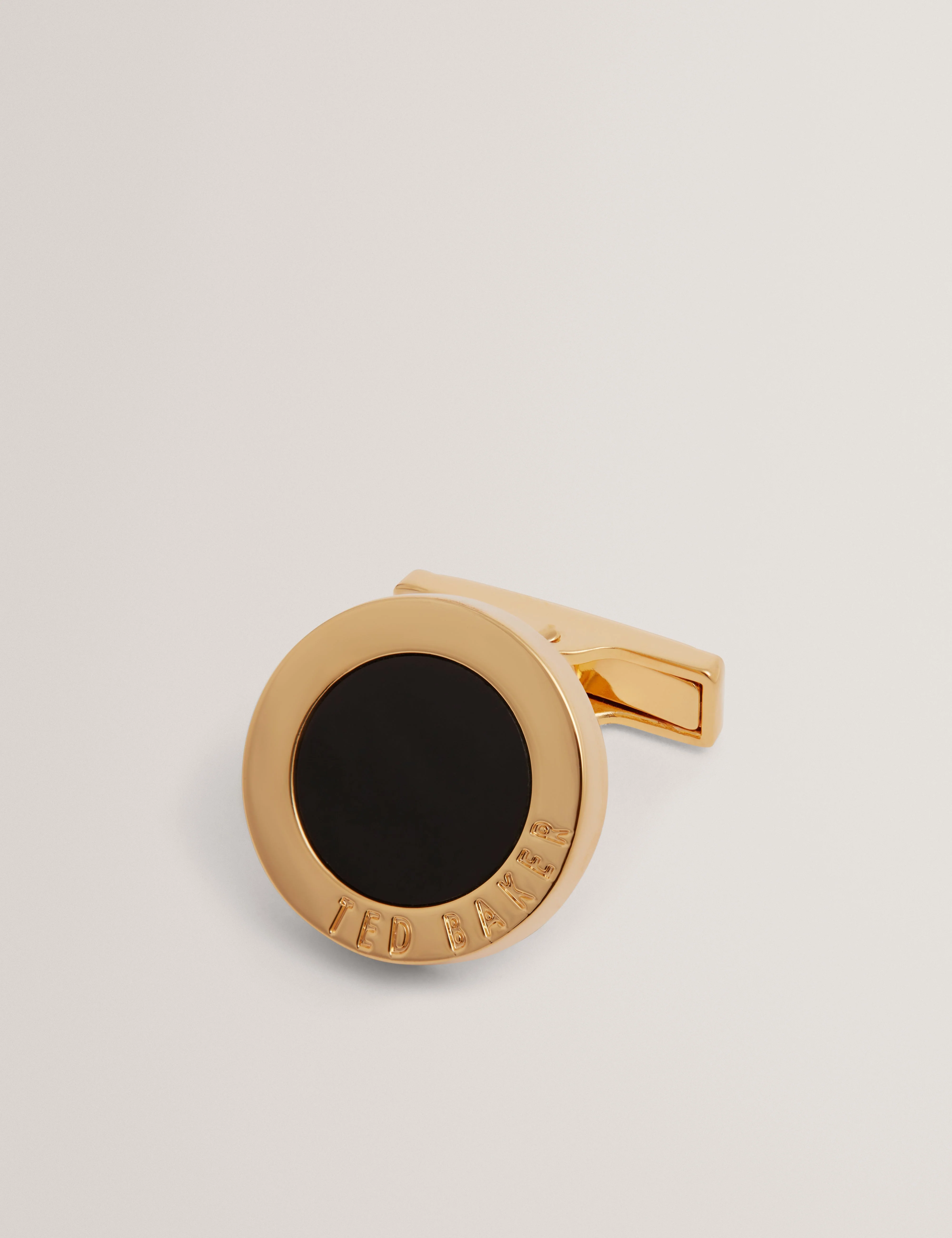 Coopers Round Epoxy Cufflinks Gold - Image 3