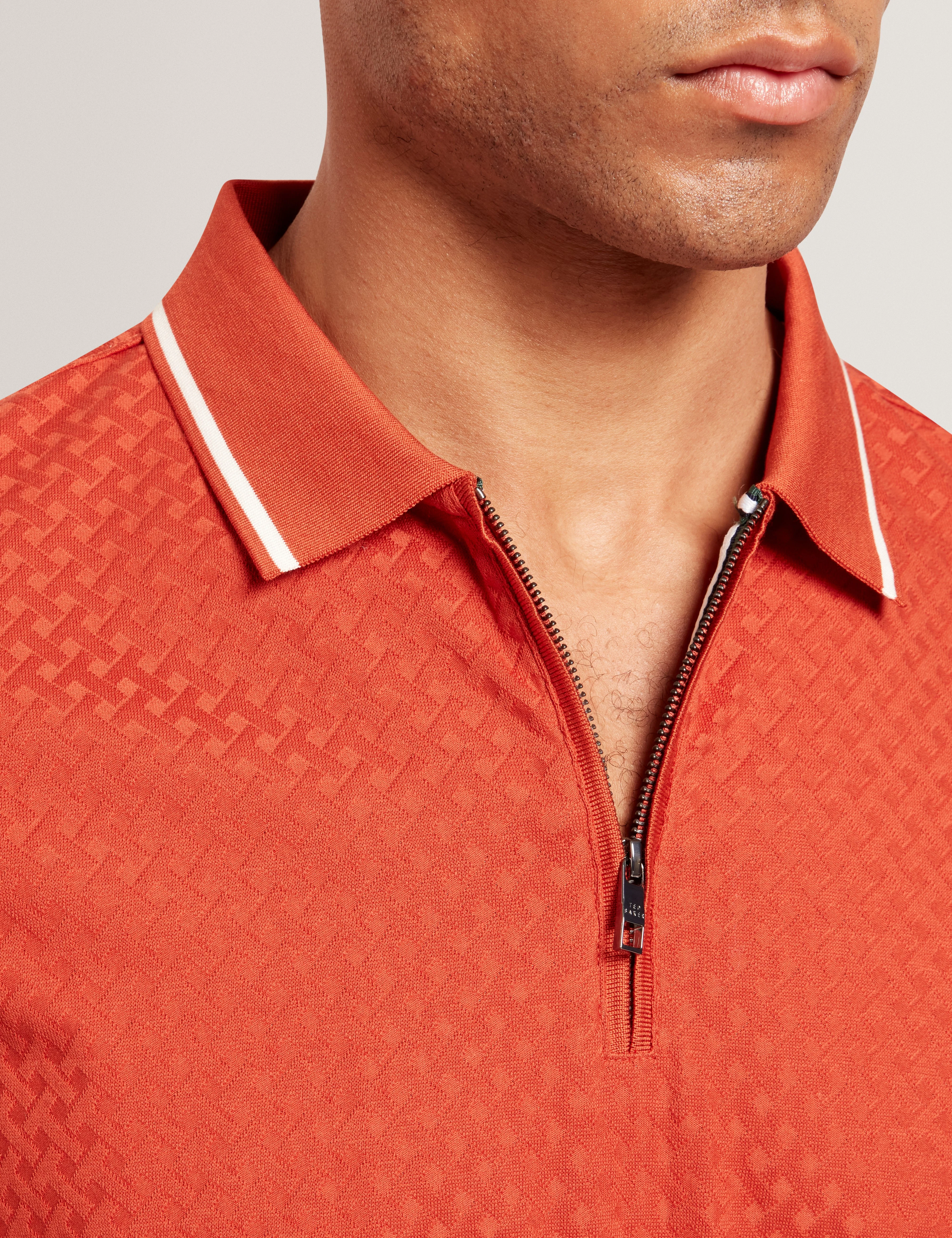 Cophen Short Sleeve Regular T Stitch Polo Shirt Dk-Orange - Image 5
