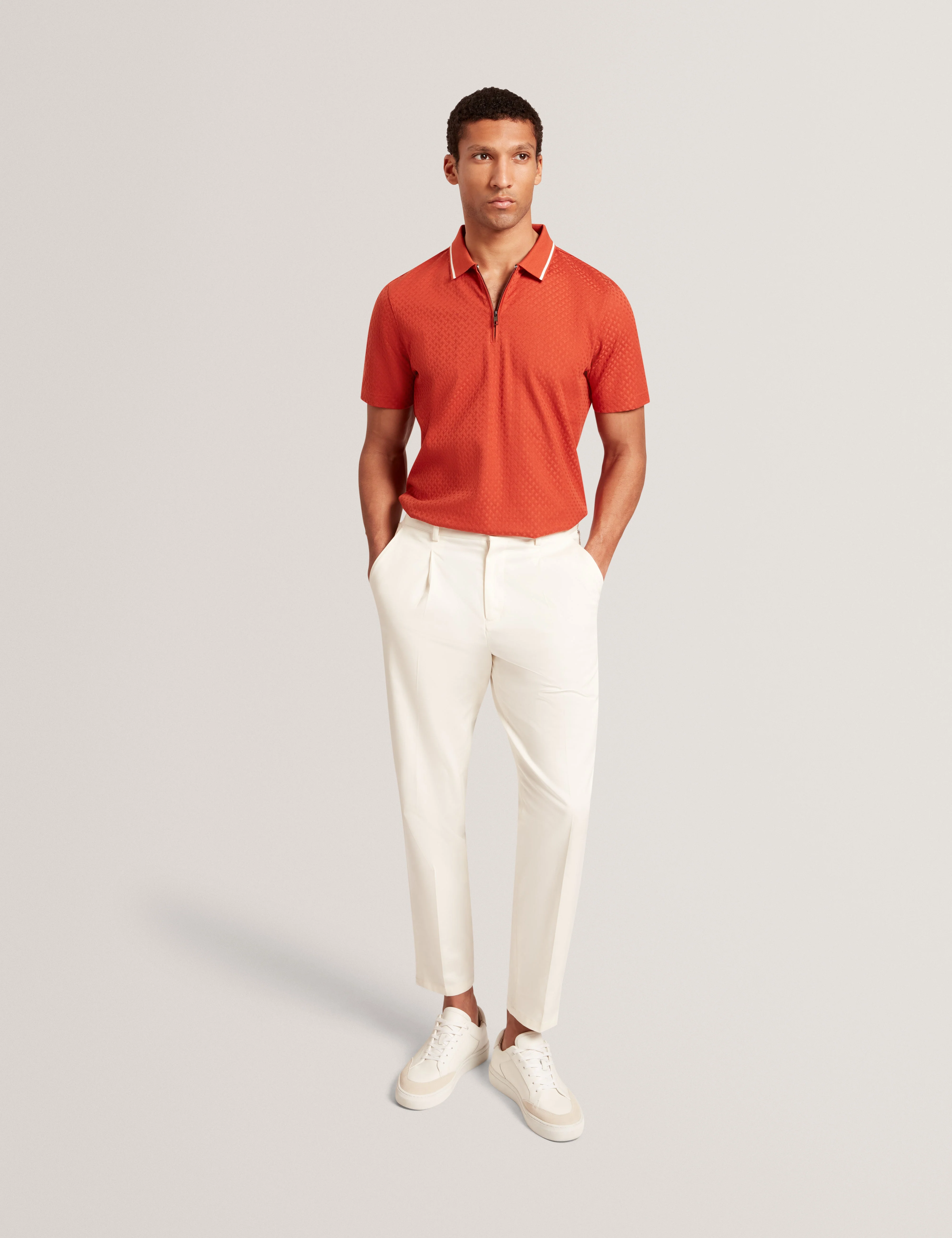 Cophen Short Sleeve Regular T Stitch Polo Shirt Dk-Orange - Image 7