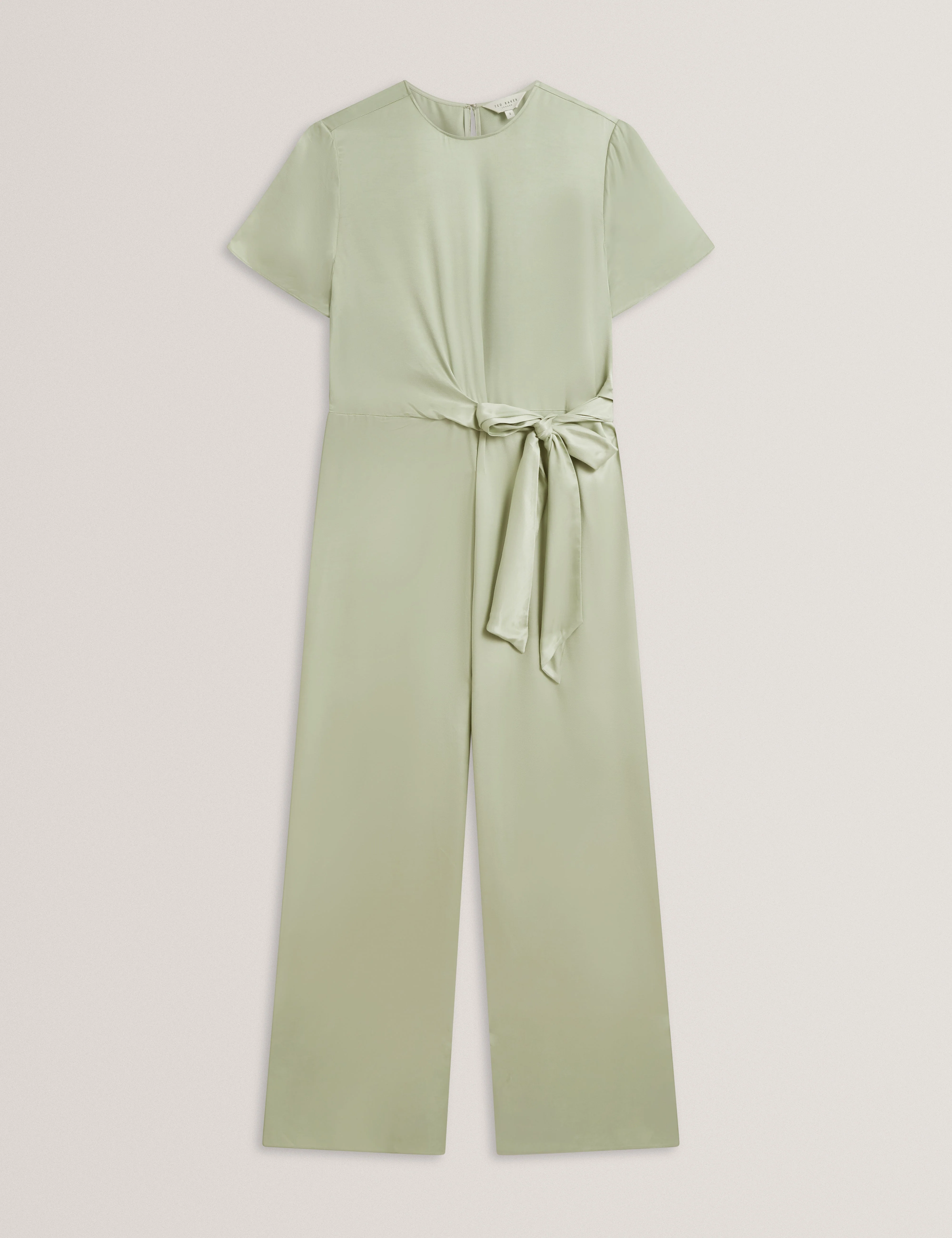Corza Tie Detail Wide Leg Jumpsuit Lt-Green - Image 7