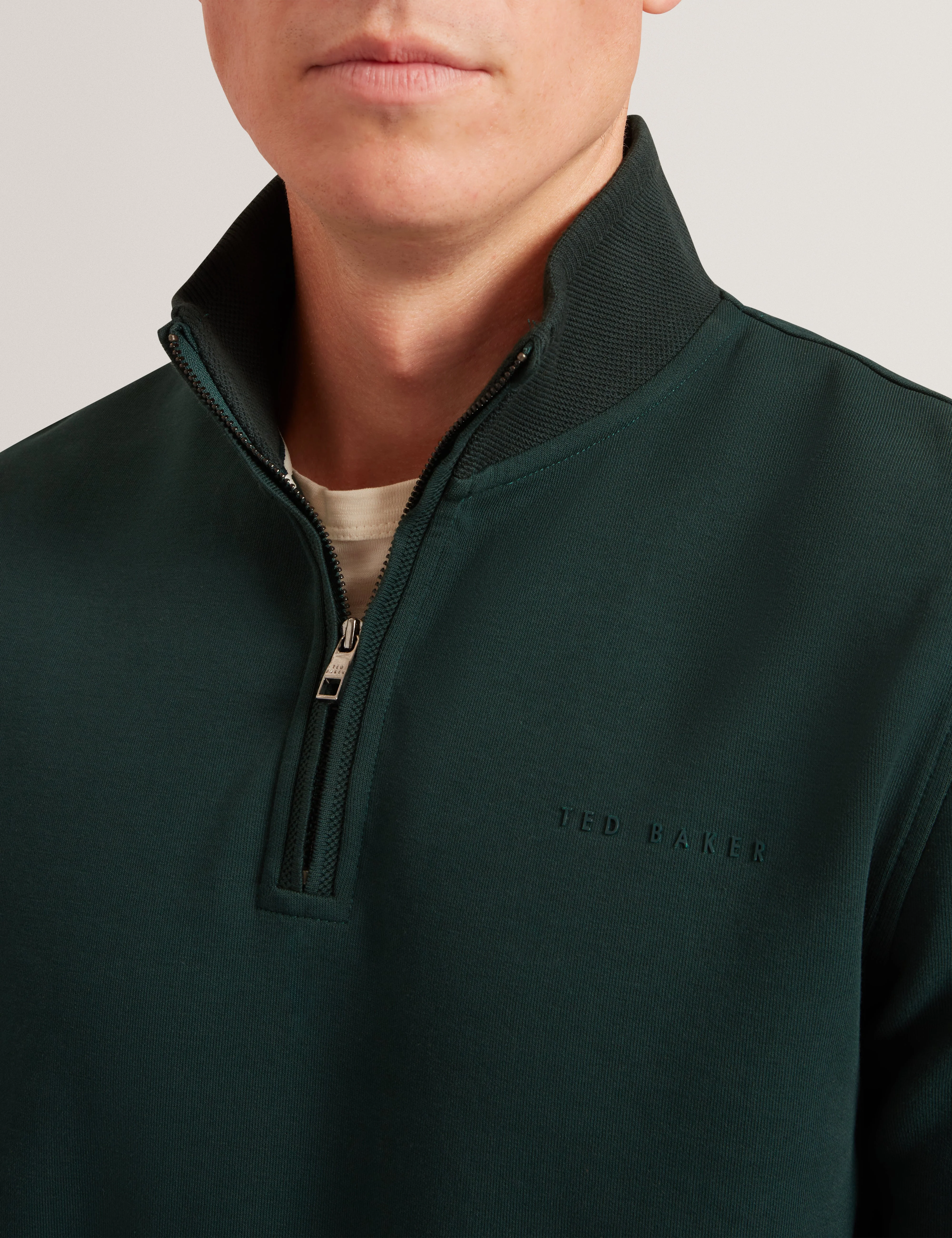 Crabtre Branded Honeycomb Trim Half Zip Dk-Green - Image 4