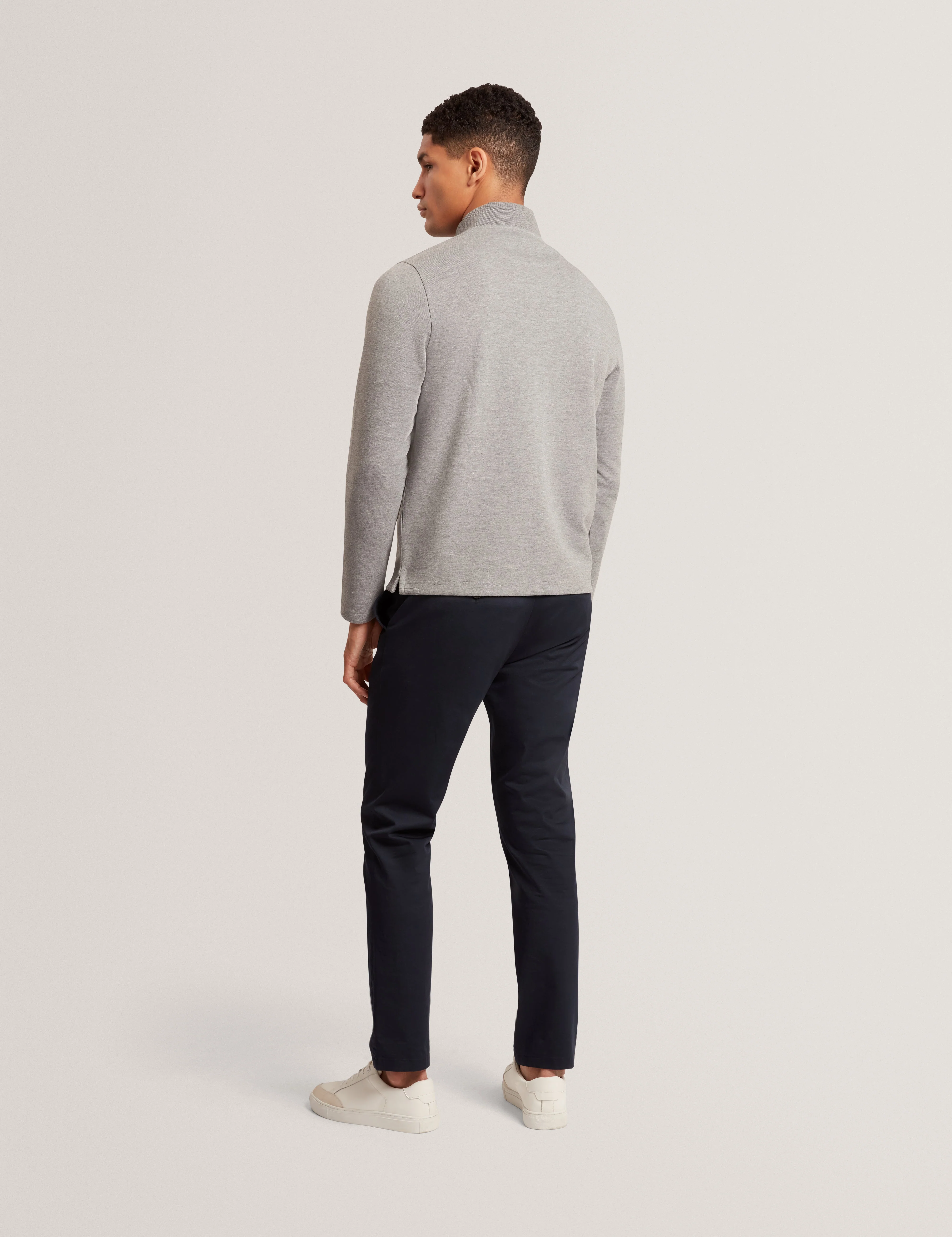 Crabtre Branded Honeycomb Trim Half Zip Mid-Grey - Image 5