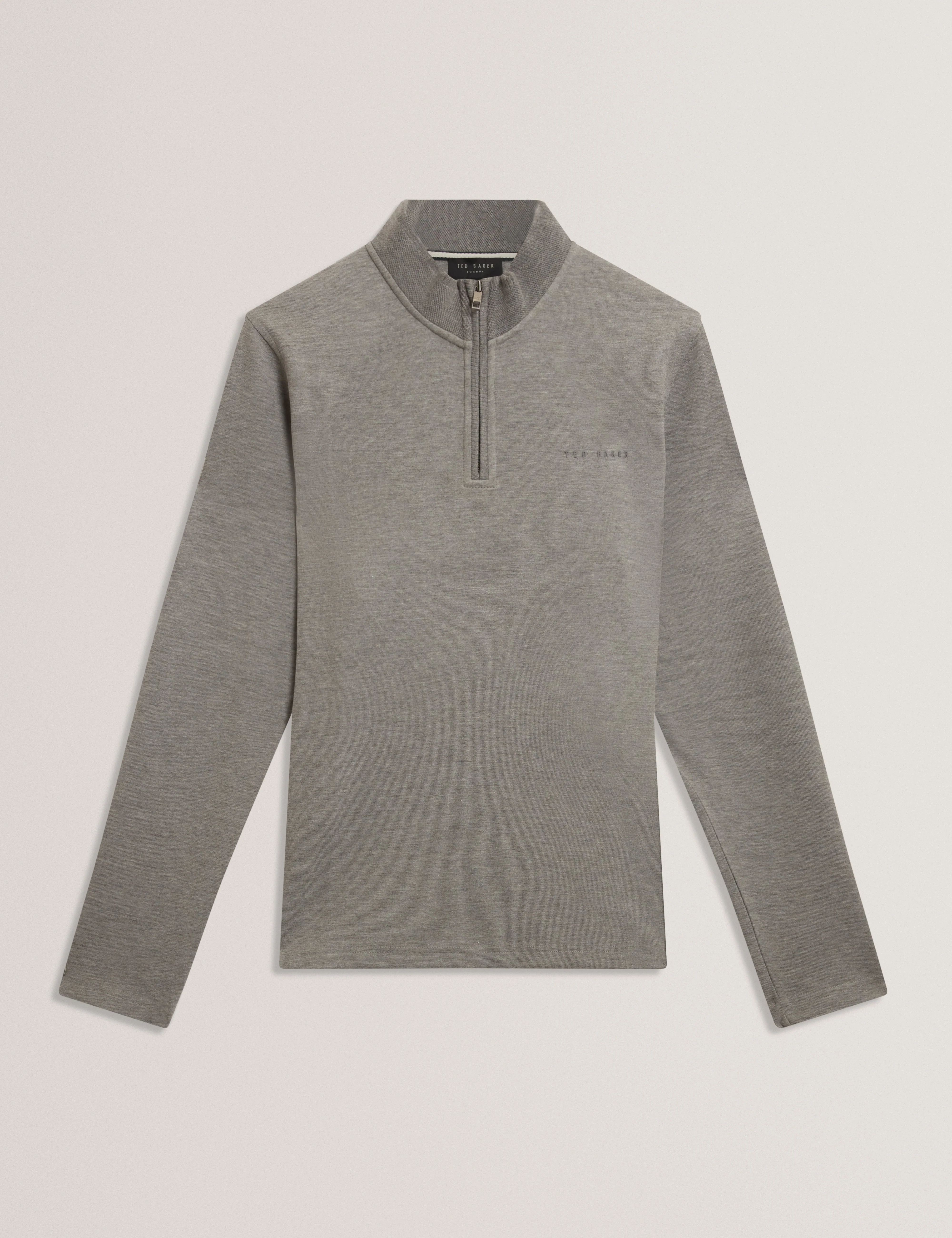Crabtre Branded Honeycomb Trim Half Zip Mid-Grey - Image 7