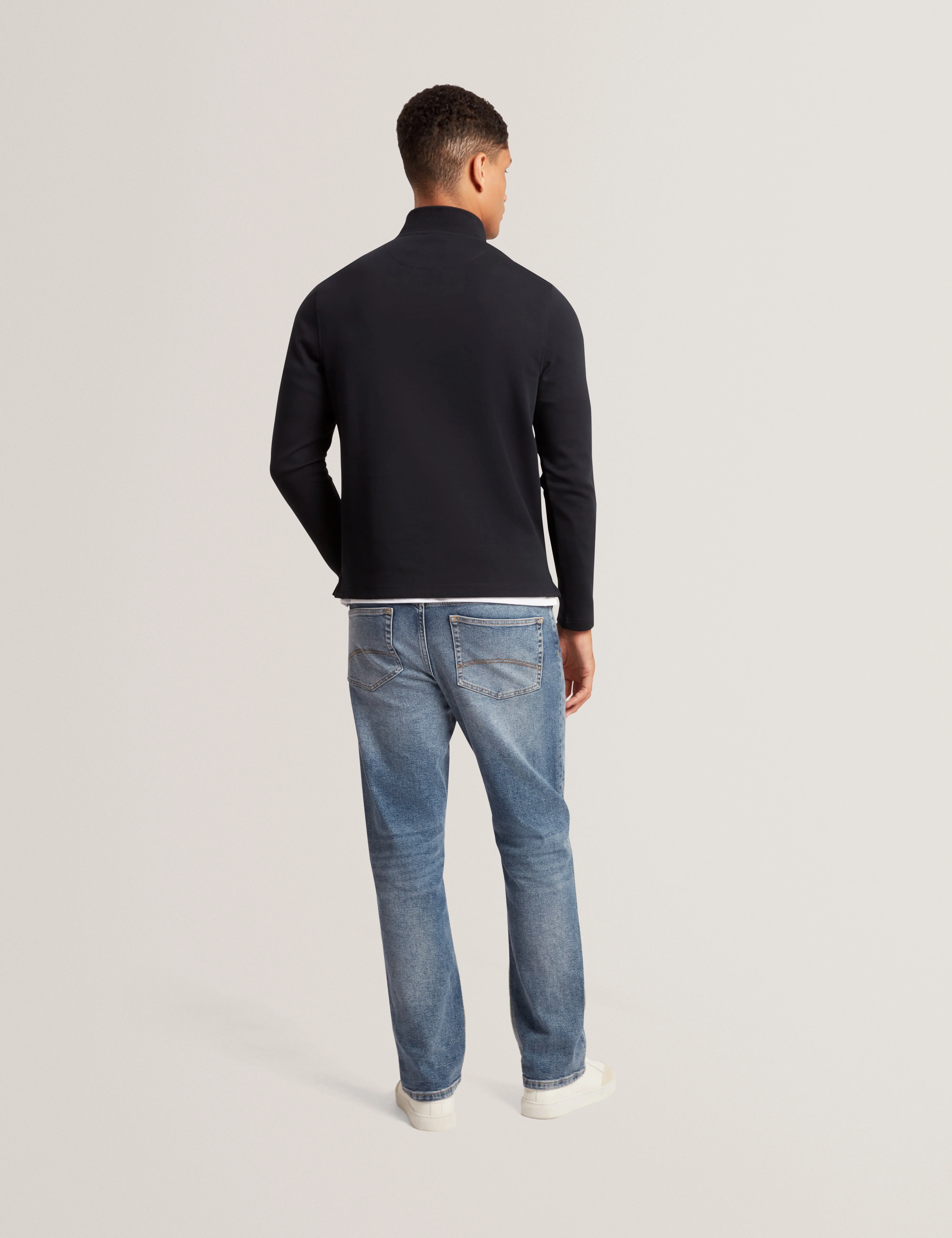 Crabtre Branded Honeycomb Trim Half Zip Navy - Image 5