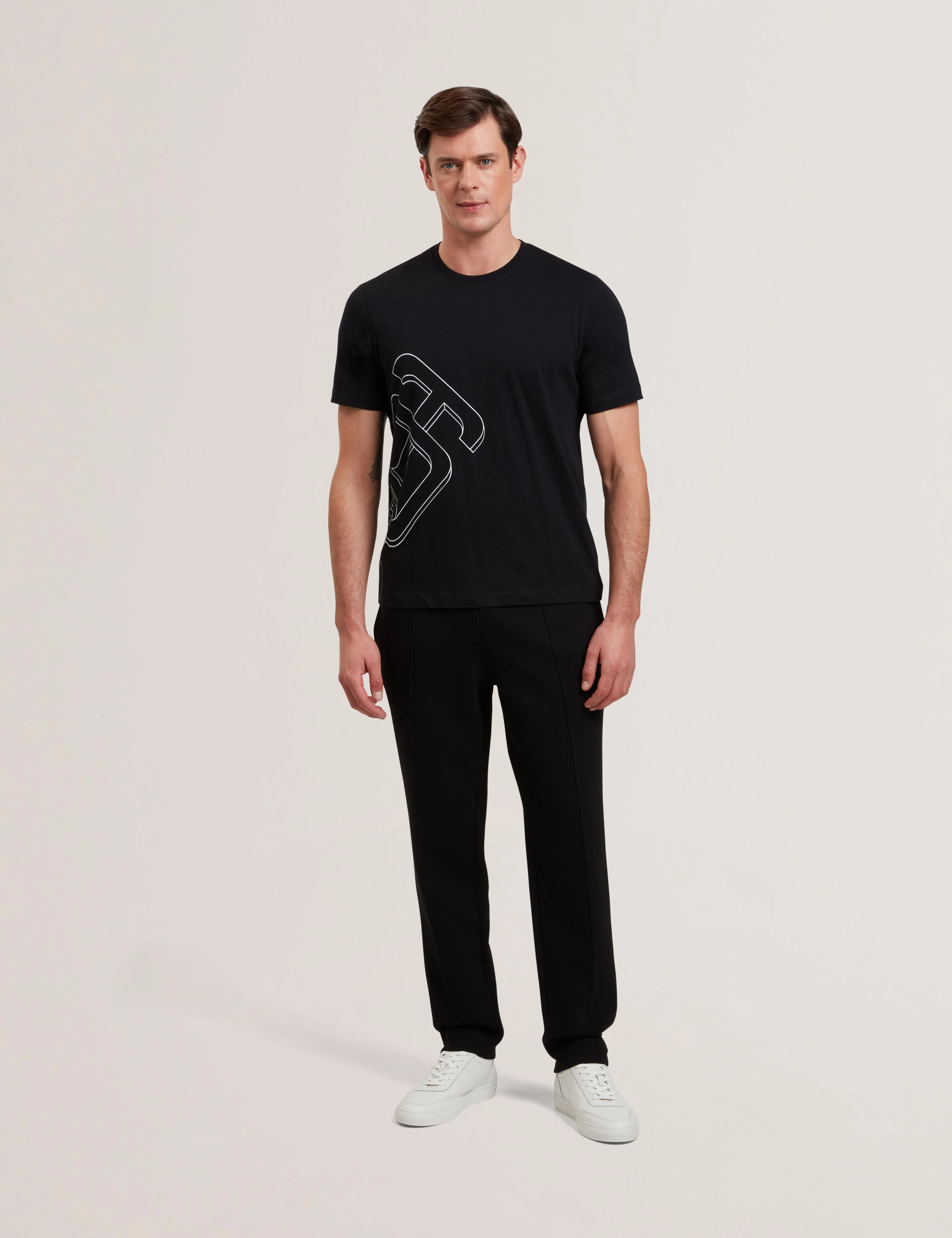 Craigey Short Sleeve Branded Graphic T-Shirt Black - Image 2