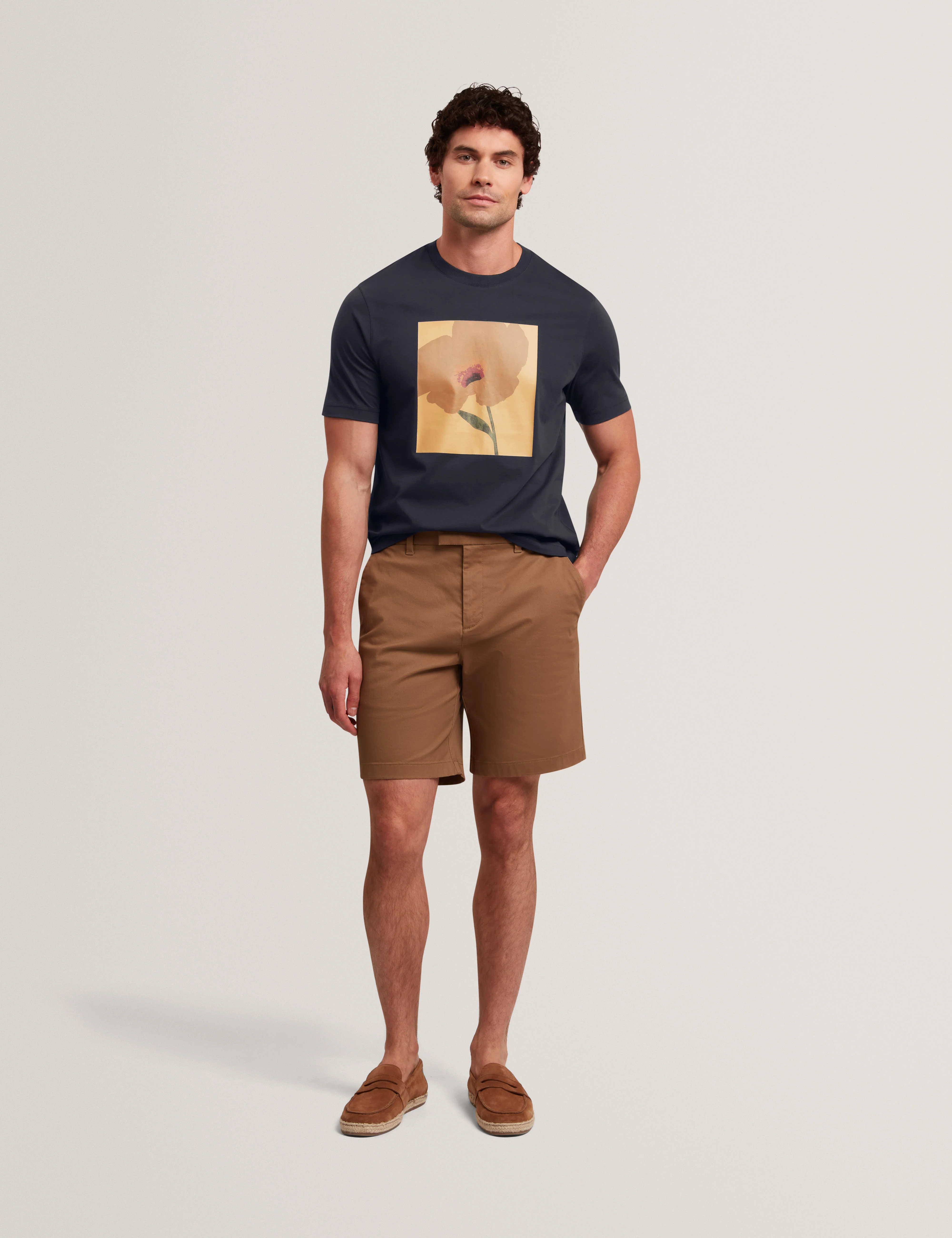Crawley Ss Graphic Box Floral T-Shirt Navy - Image 2