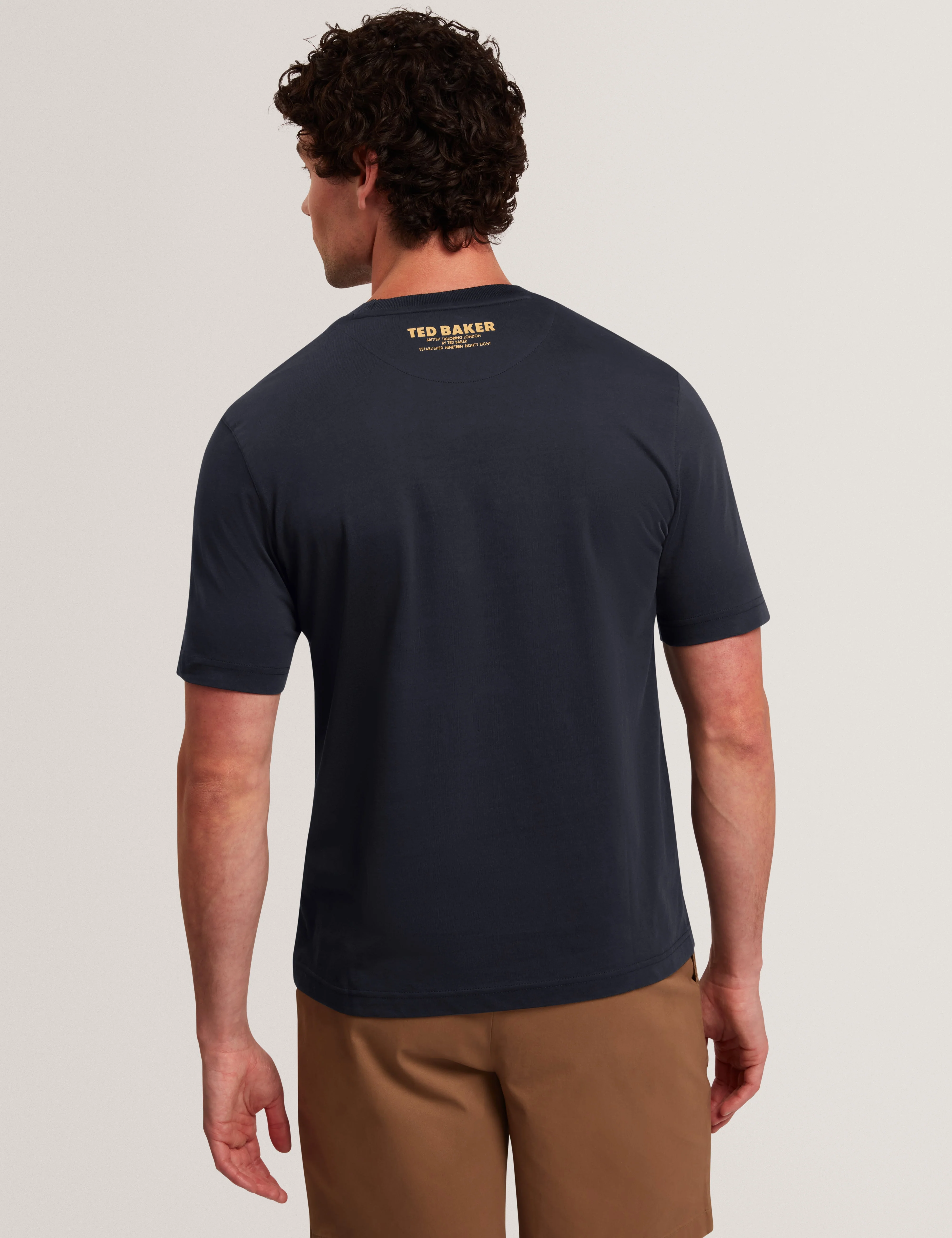 Crawley Ss Graphic Box Floral T-Shirt Navy - Image 5