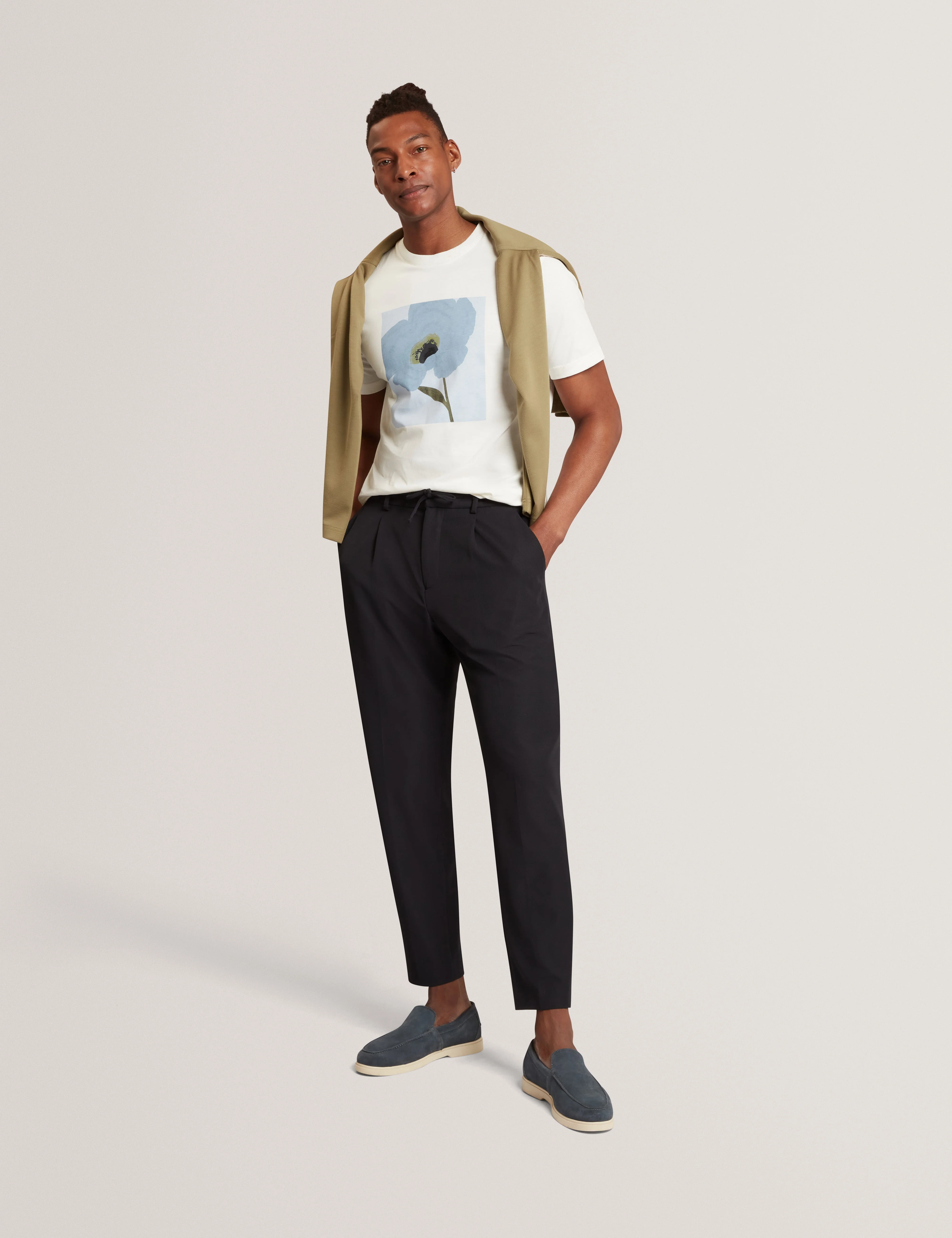 Crawley Ss Graphic Box Floral T-Shirt White - Image 2