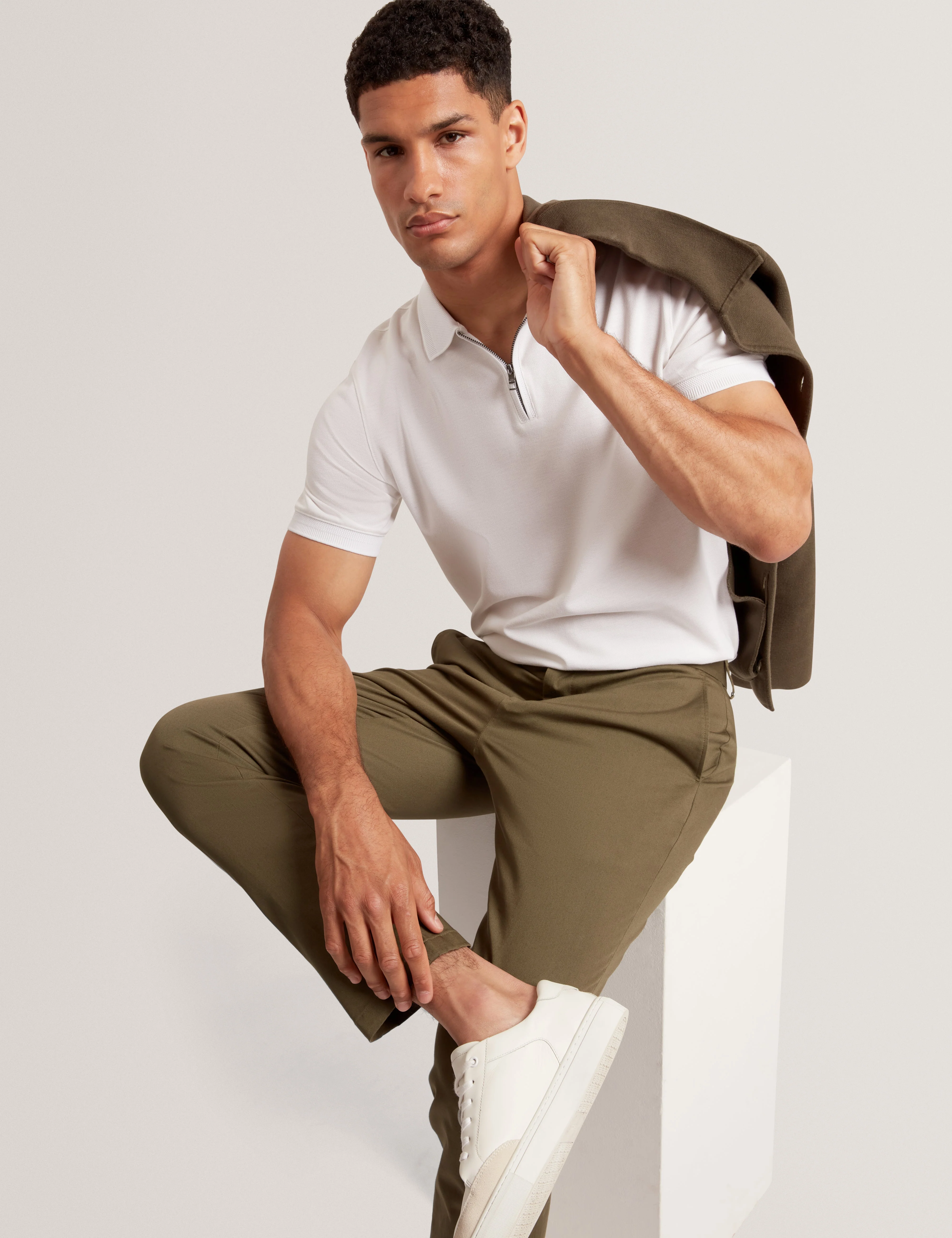 Cyrile Branded Honeycomb Trim Ss Polo White - Image 2