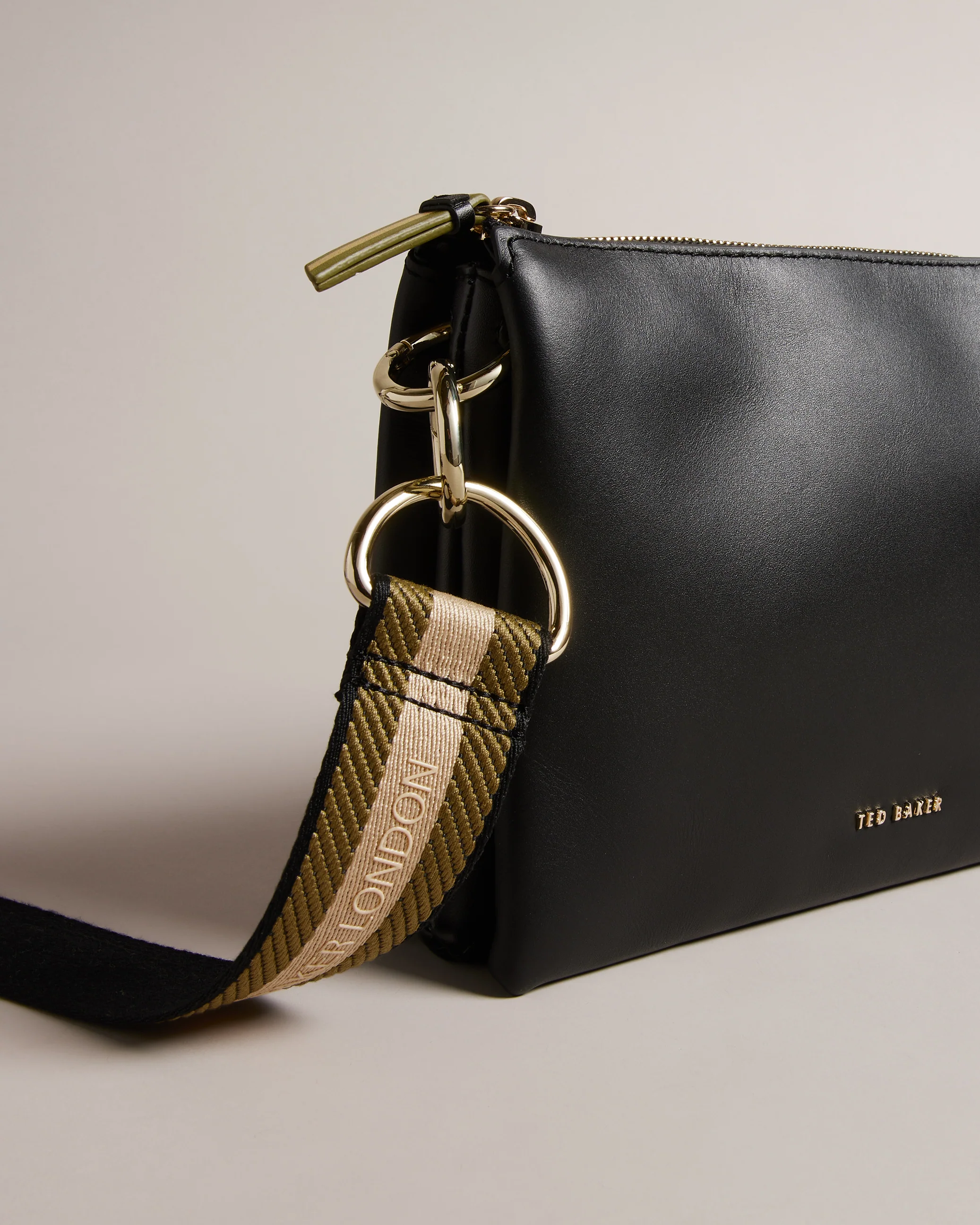 Darceyy Branded Webbing Crossbody Bag Jet-Black - Image 4