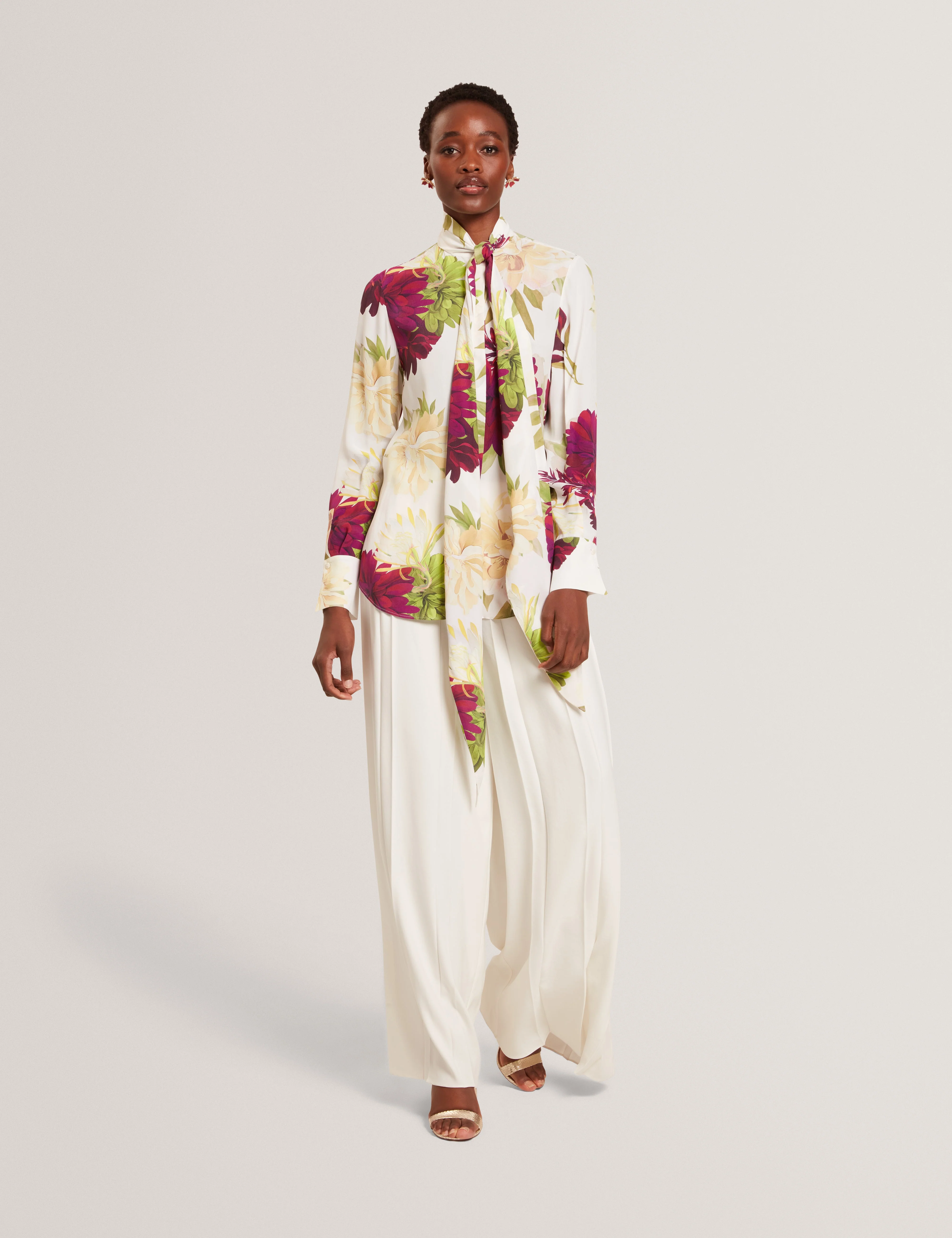 Duuva Box Pleat Wide Leg Trouser Ivory - Image 2