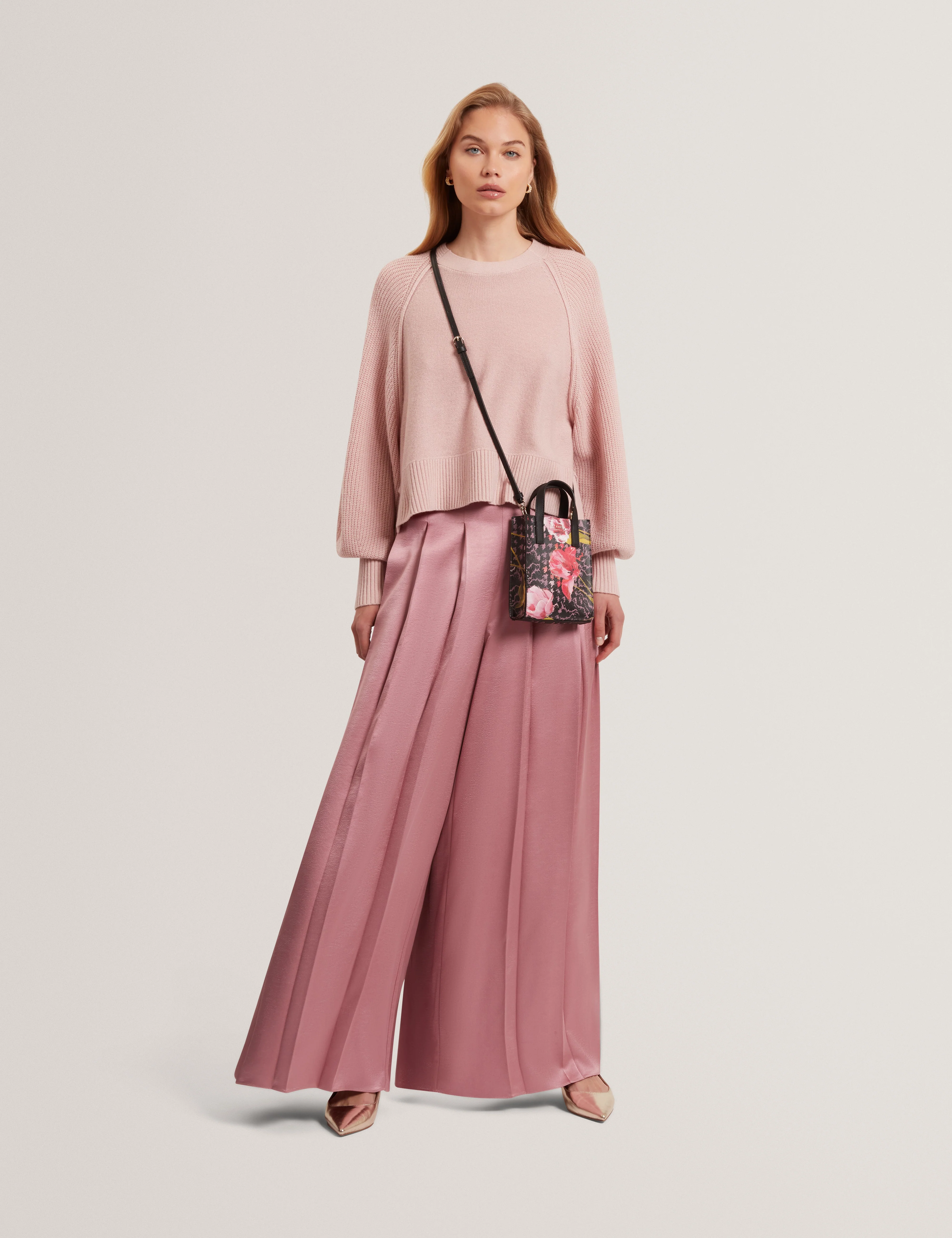 Duuva Box Pleat Wide Leg Trouser Mid-Pink - Image 2