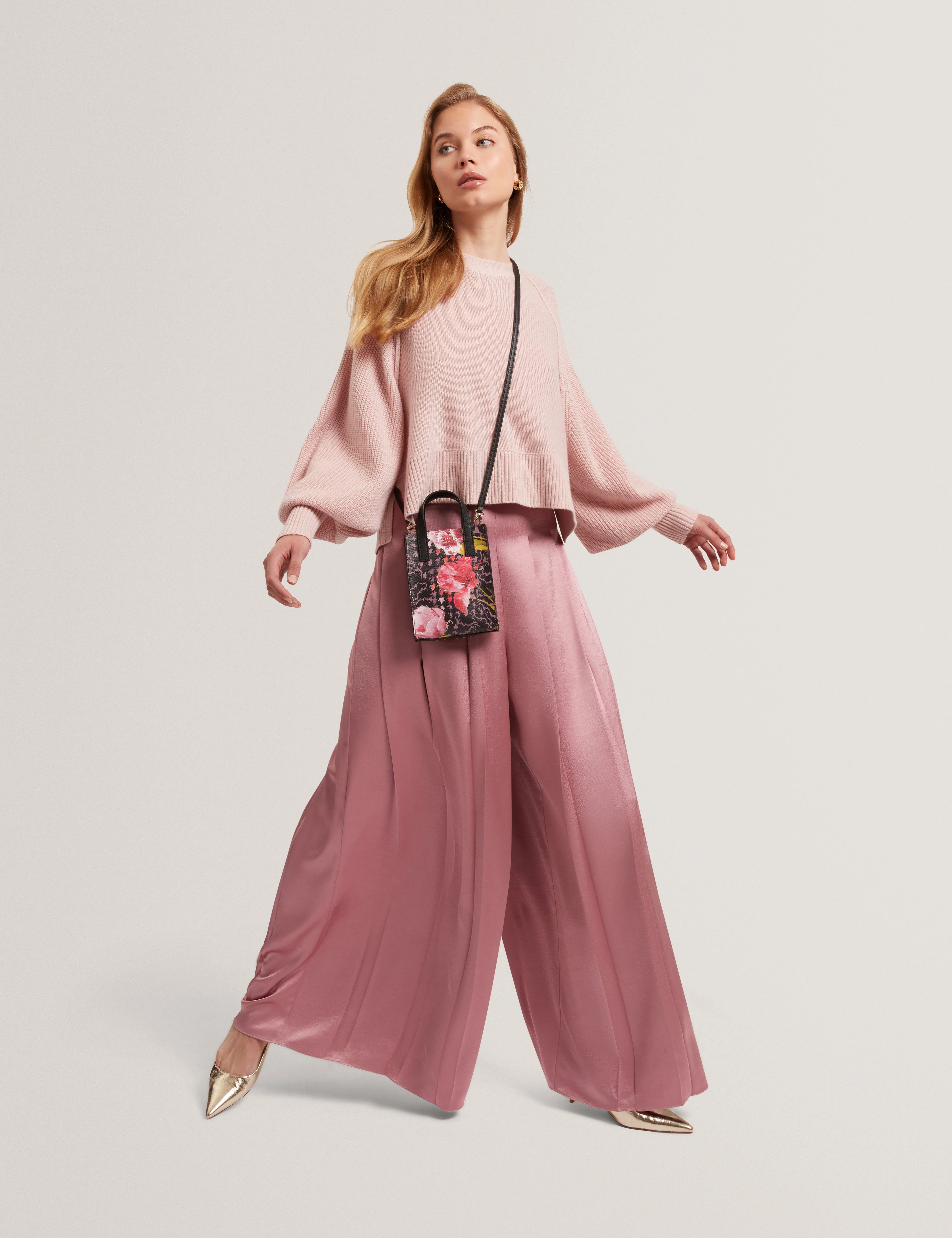Duuva Box Pleat Wide Leg Trouser Mid-Pink - Image 6