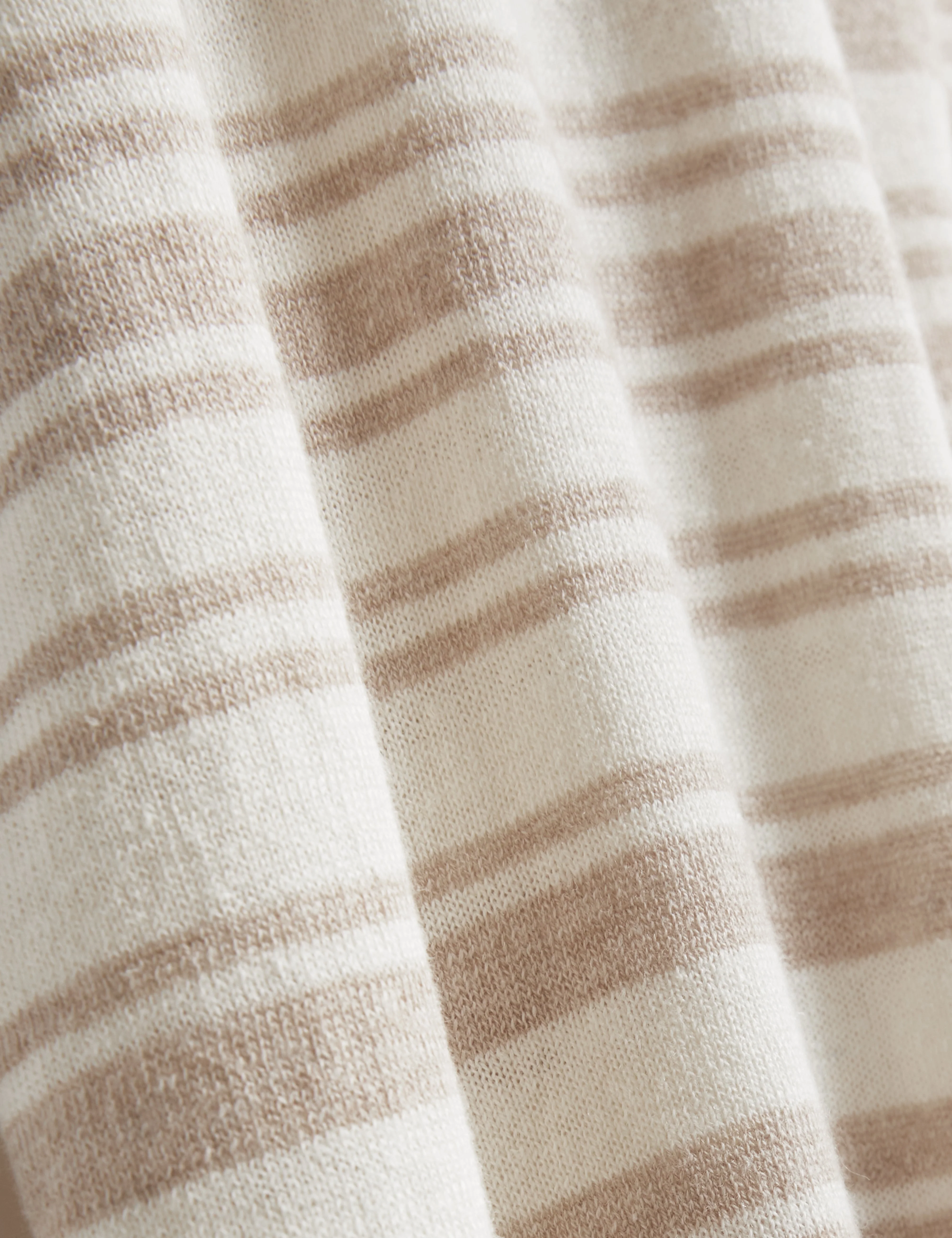 Ebrg Linen Blend Stripe Knitted T-Shirt Ecru - Image 3