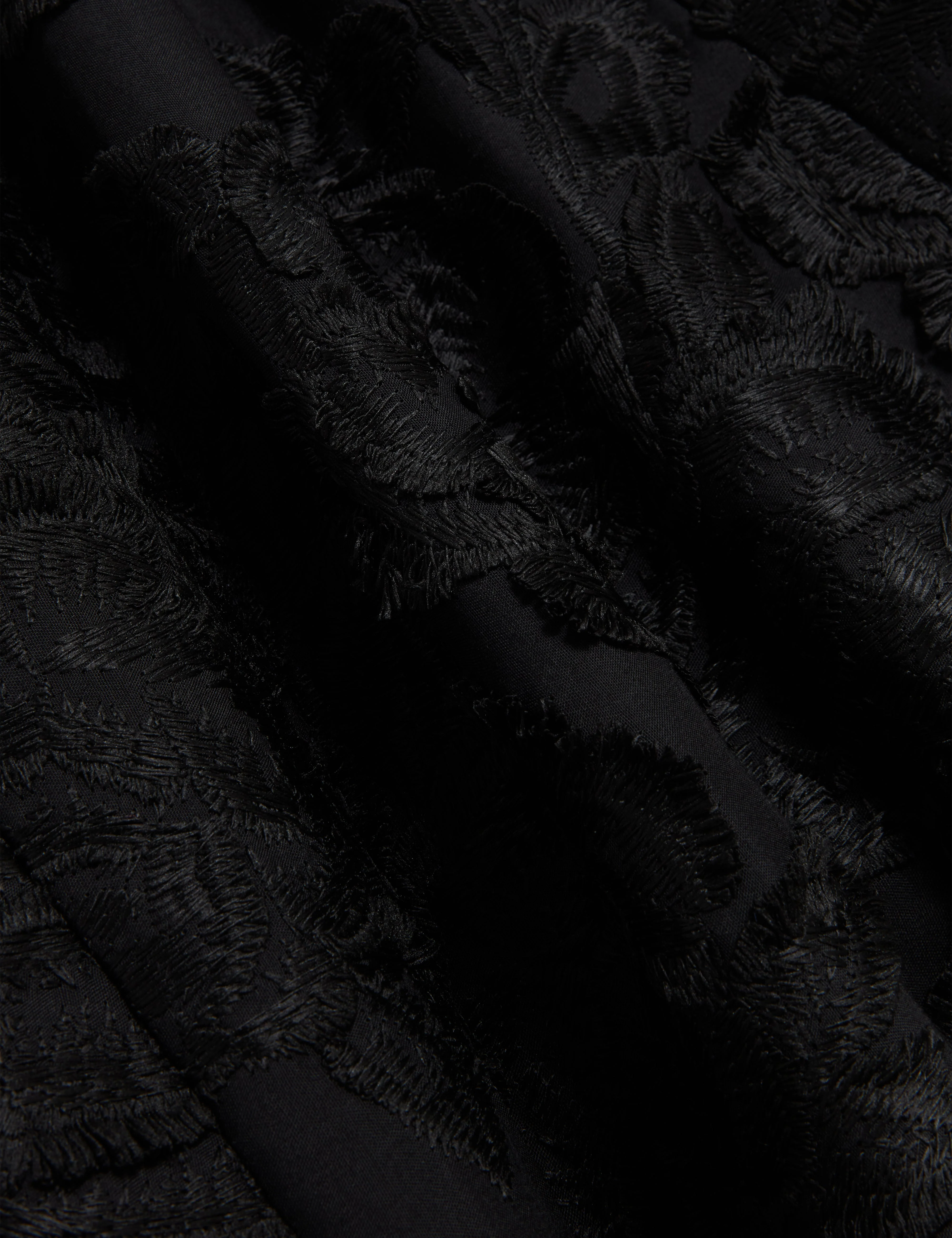 Eccrina Textured Rose Detail Midi Skirt Black - Image 3