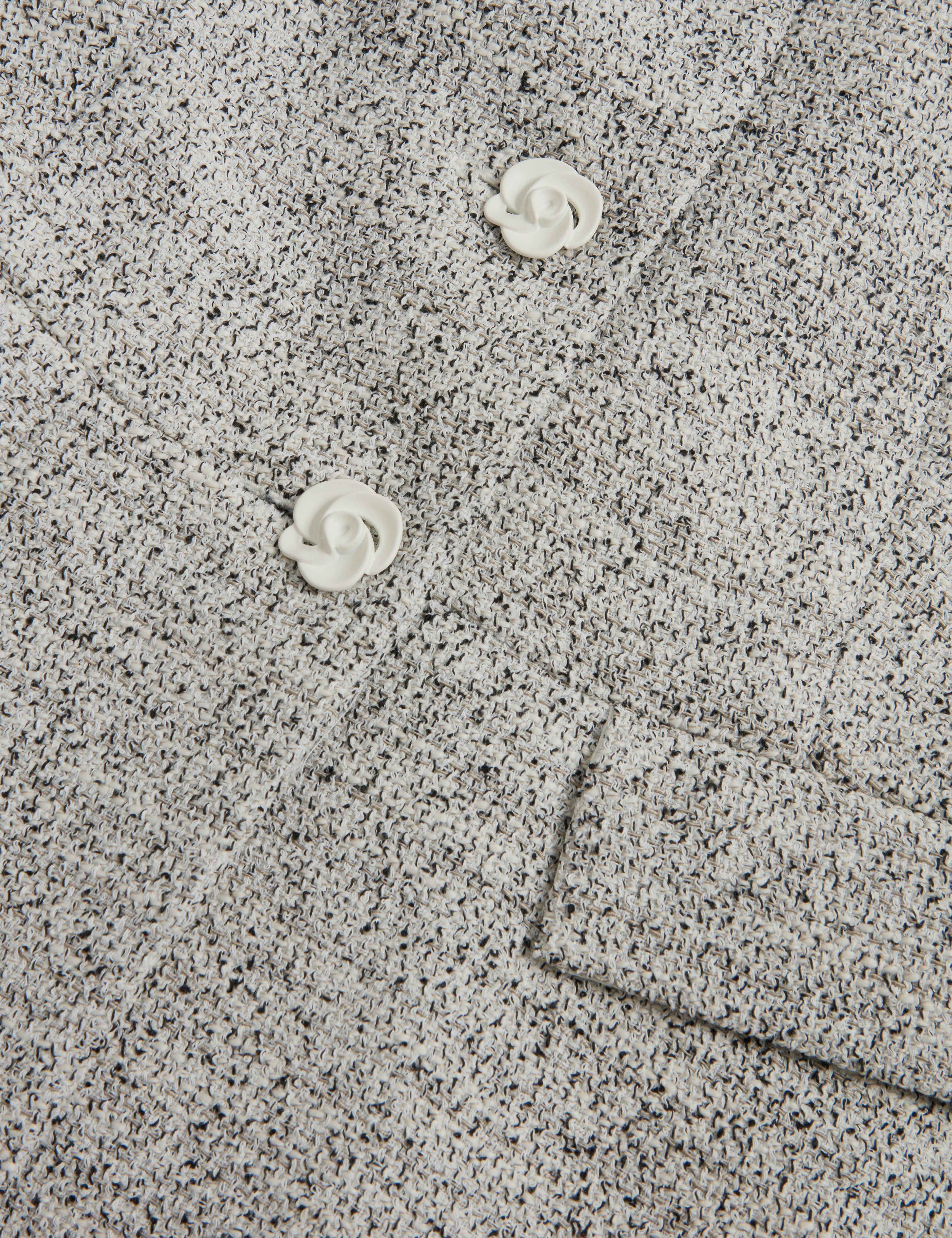 Ekaaw Tailored Boucle Fitted Waistcoat Ivory - Image 3