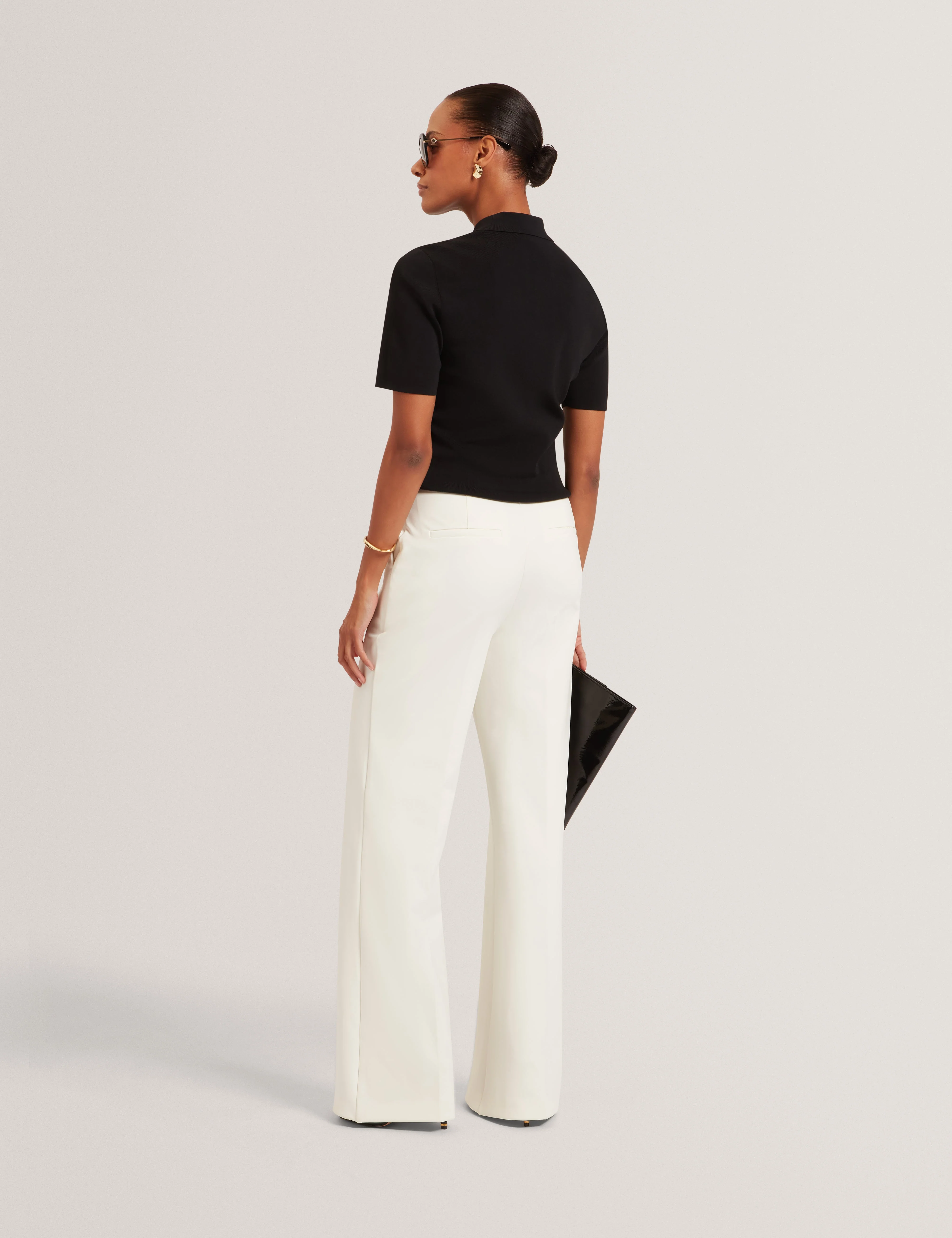 Elbeth Knitted Short Sleeve Polo Black - Image 5