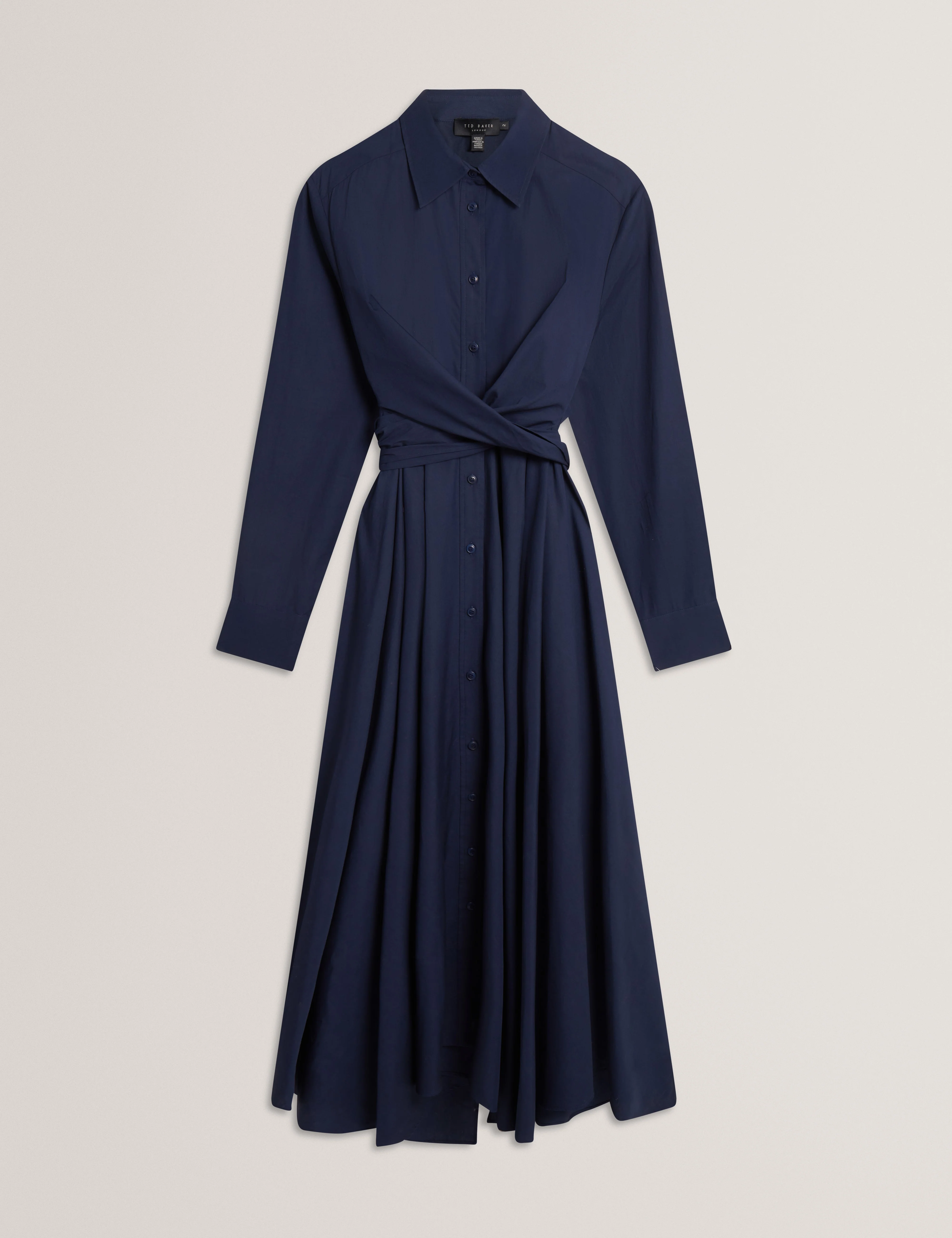 Ellisia Wrap Shirt Midi Dress Navy - Image 7