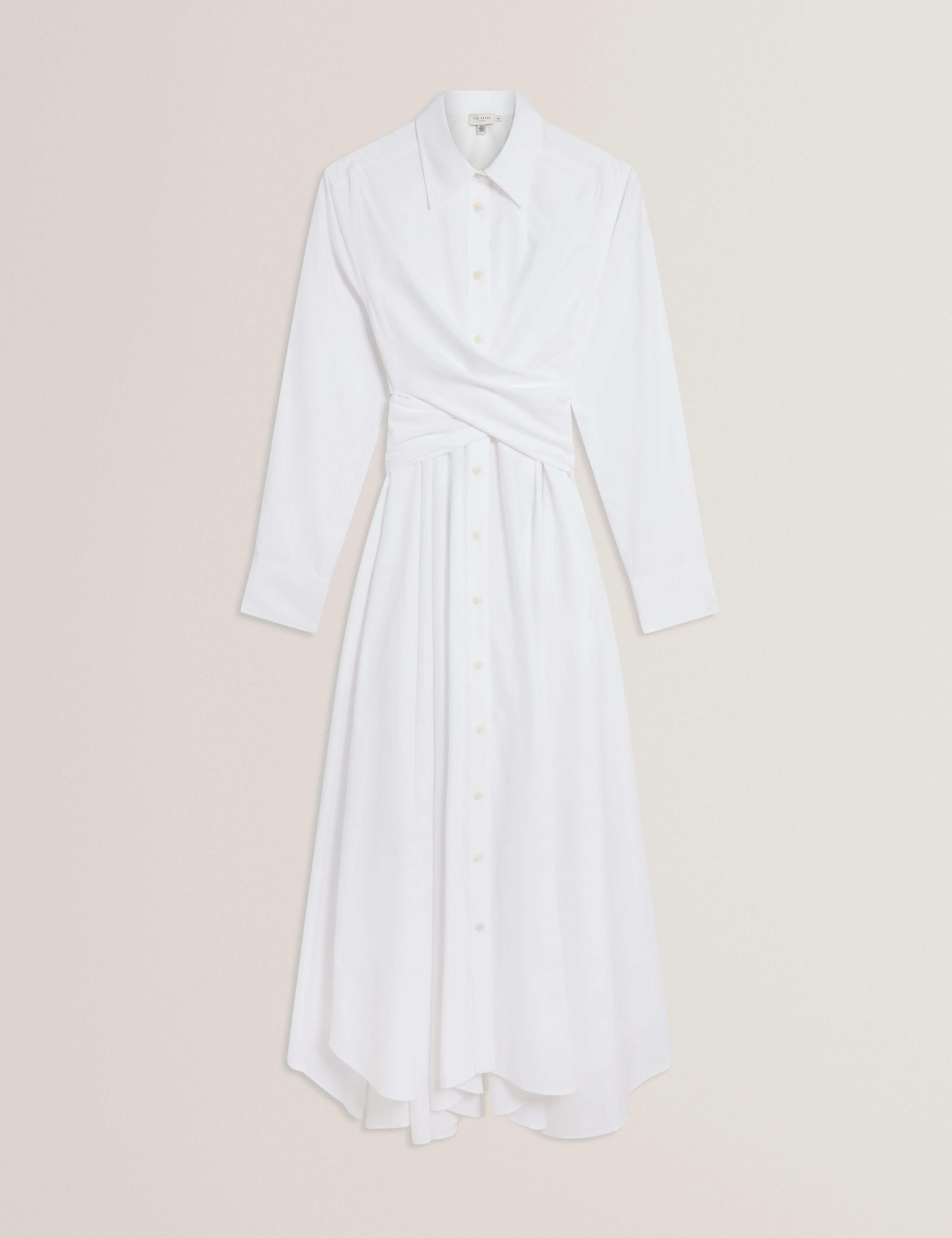 Ellisia Wrap Shirt Midi Dress White - Image 7