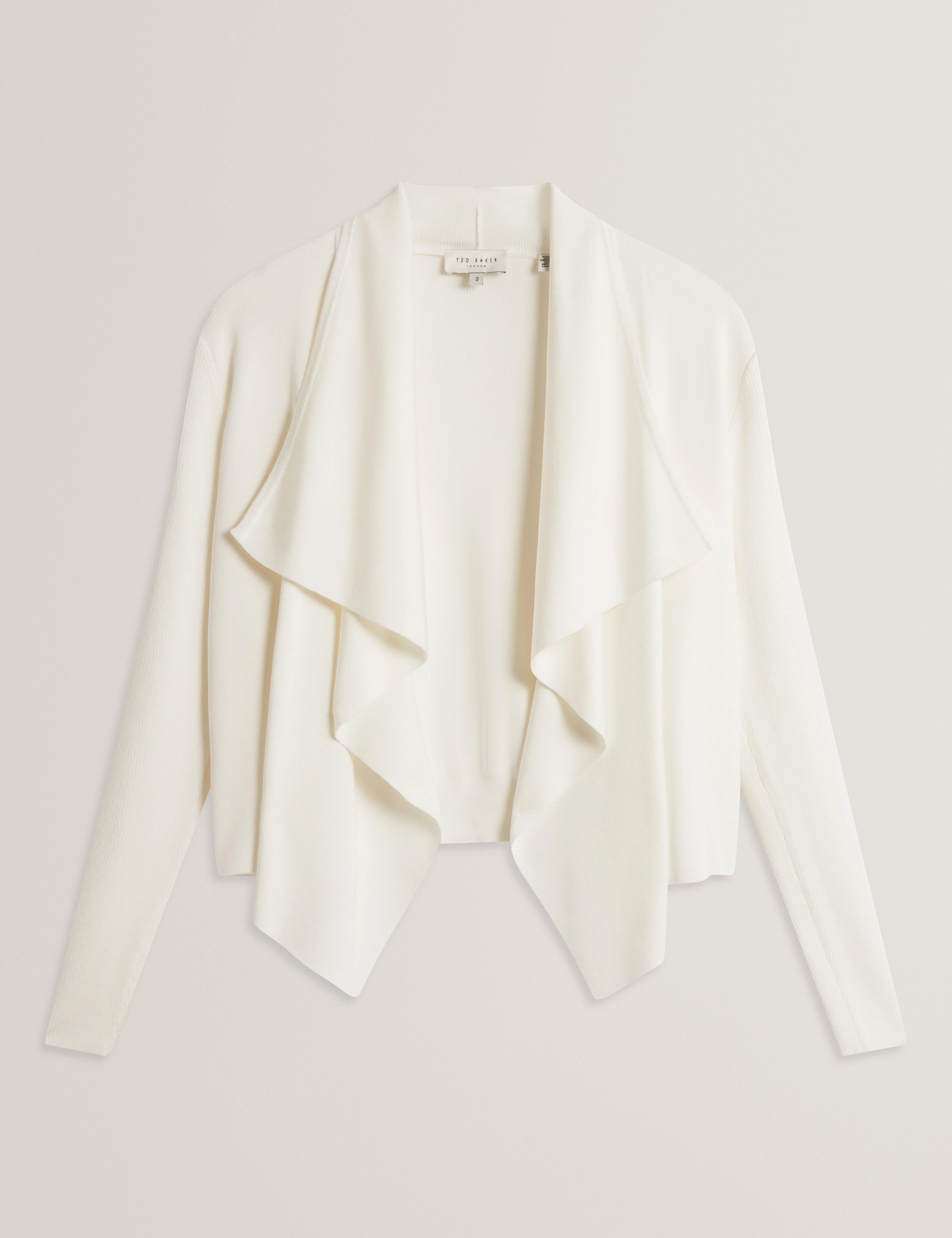 Elliyy Waterfall Front Cardigan Ivory - Image 8