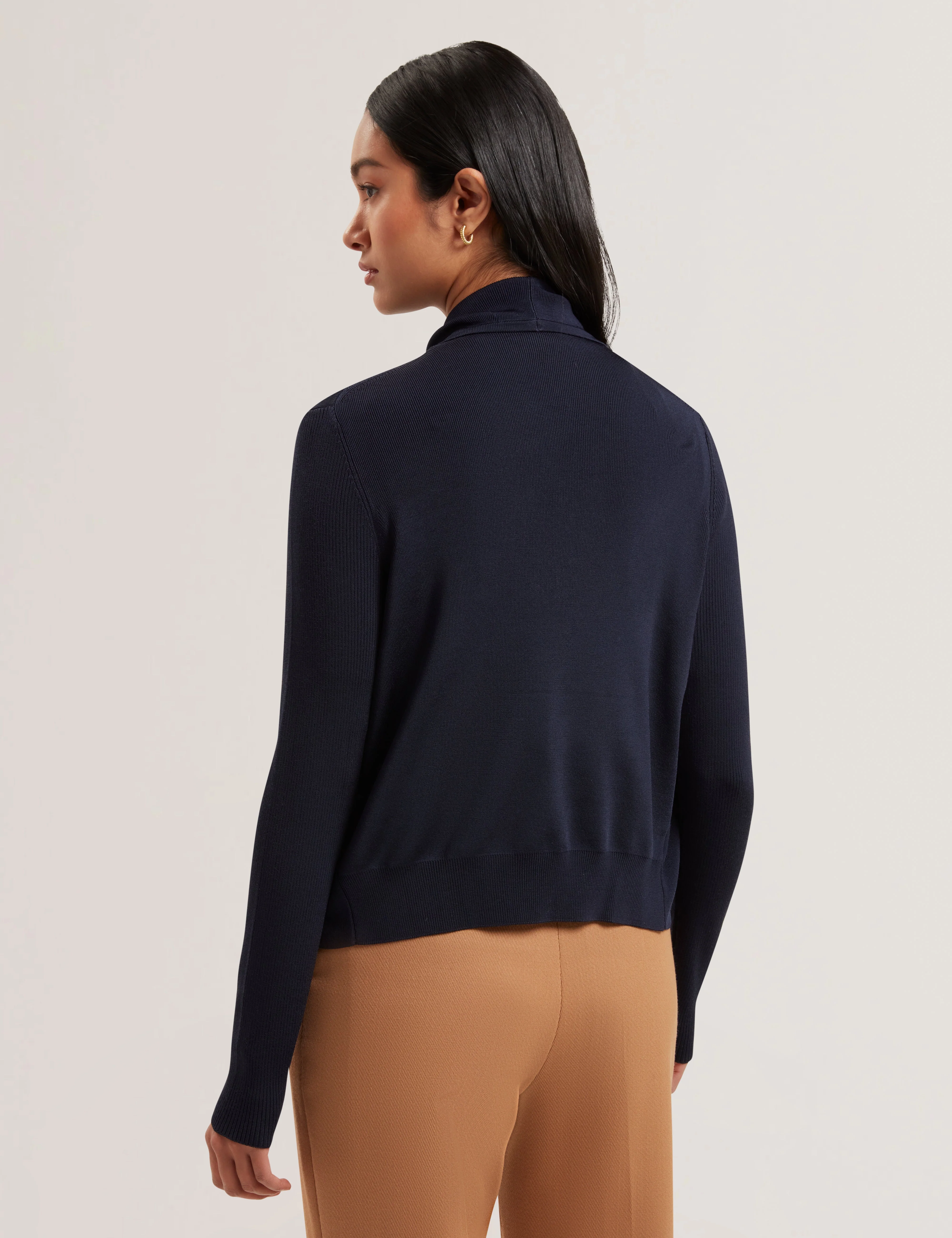 Elliyy Waterfall Front Cardigan Navy - Image 4