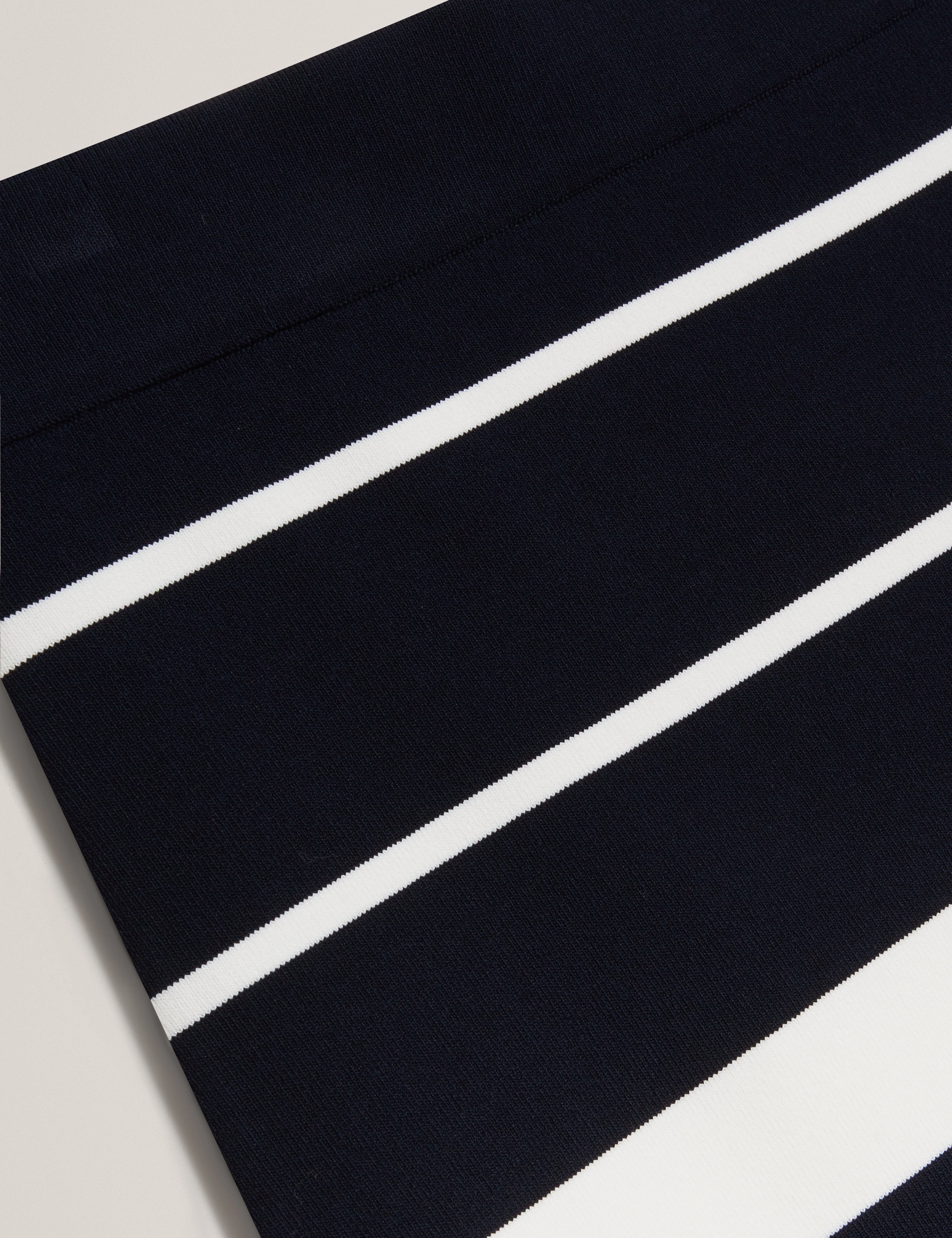 Emiliha Striped Bodycon Knit Skirt Navy - Image 3