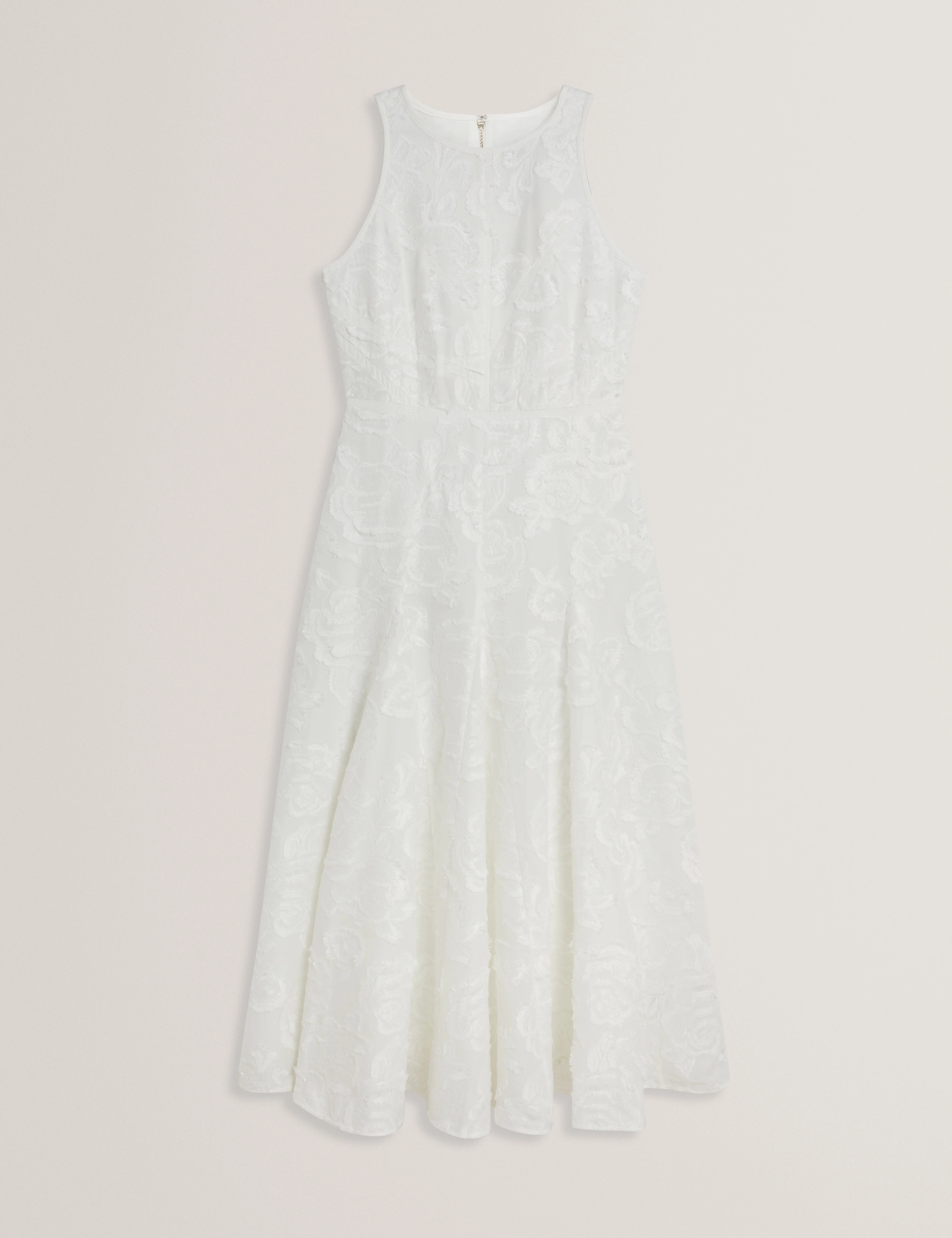 Enkoaa Binding Detail Textured Midi Dress White - Image 5