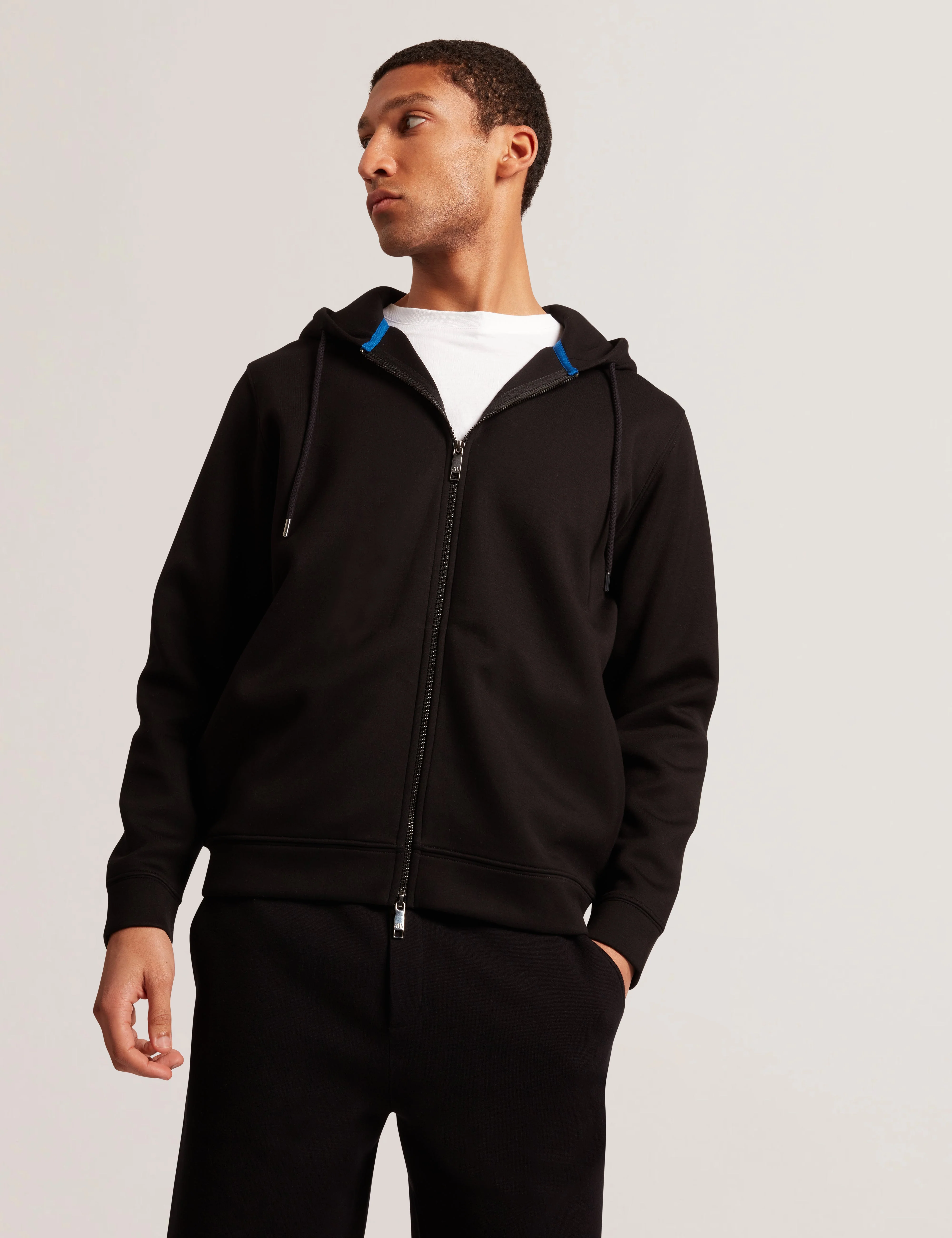 Epio Zip Through Neoprene Hoodie Black - Image 7