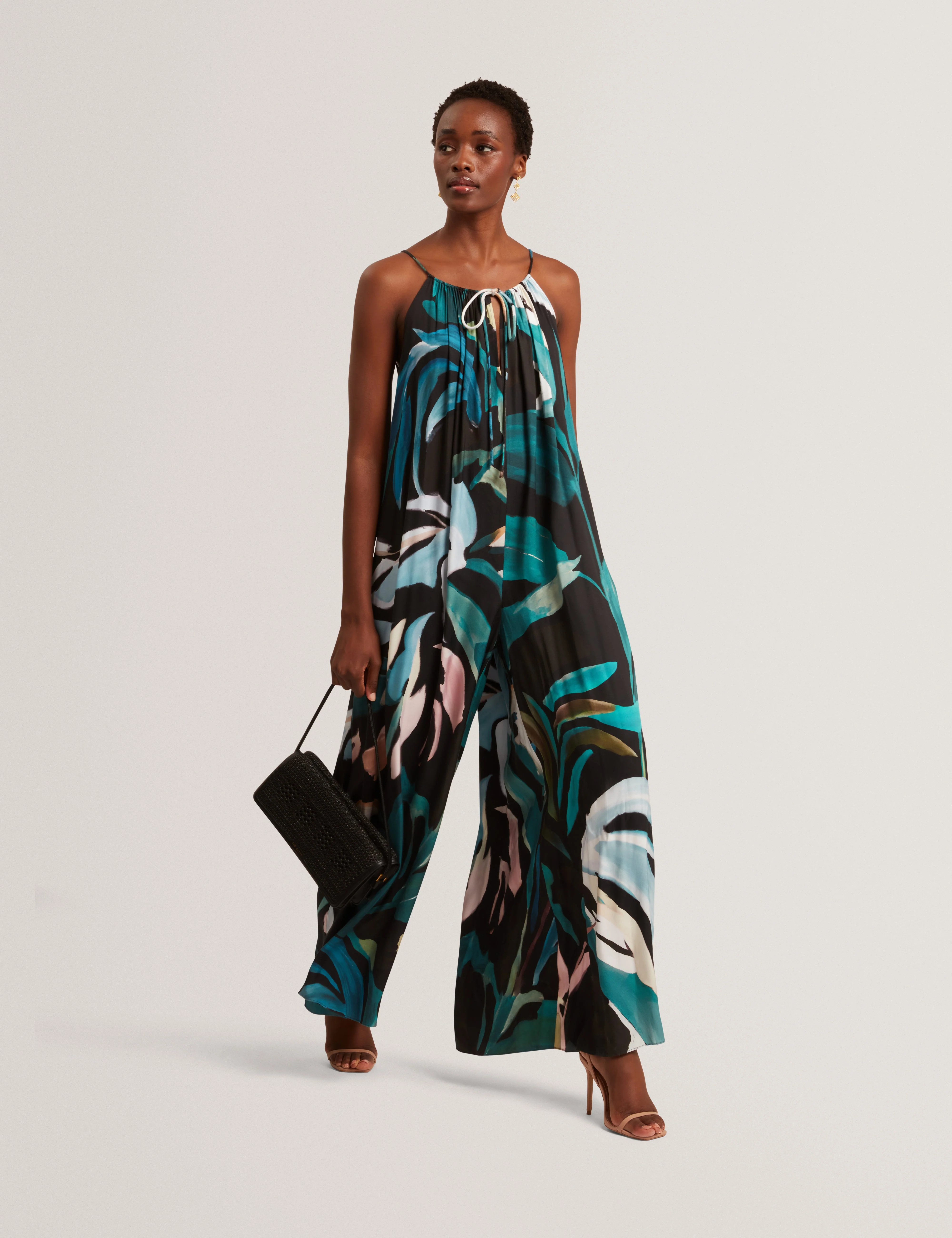 Eskaa Halter Neck Wide Leg Jumpsuit Black - Image 4