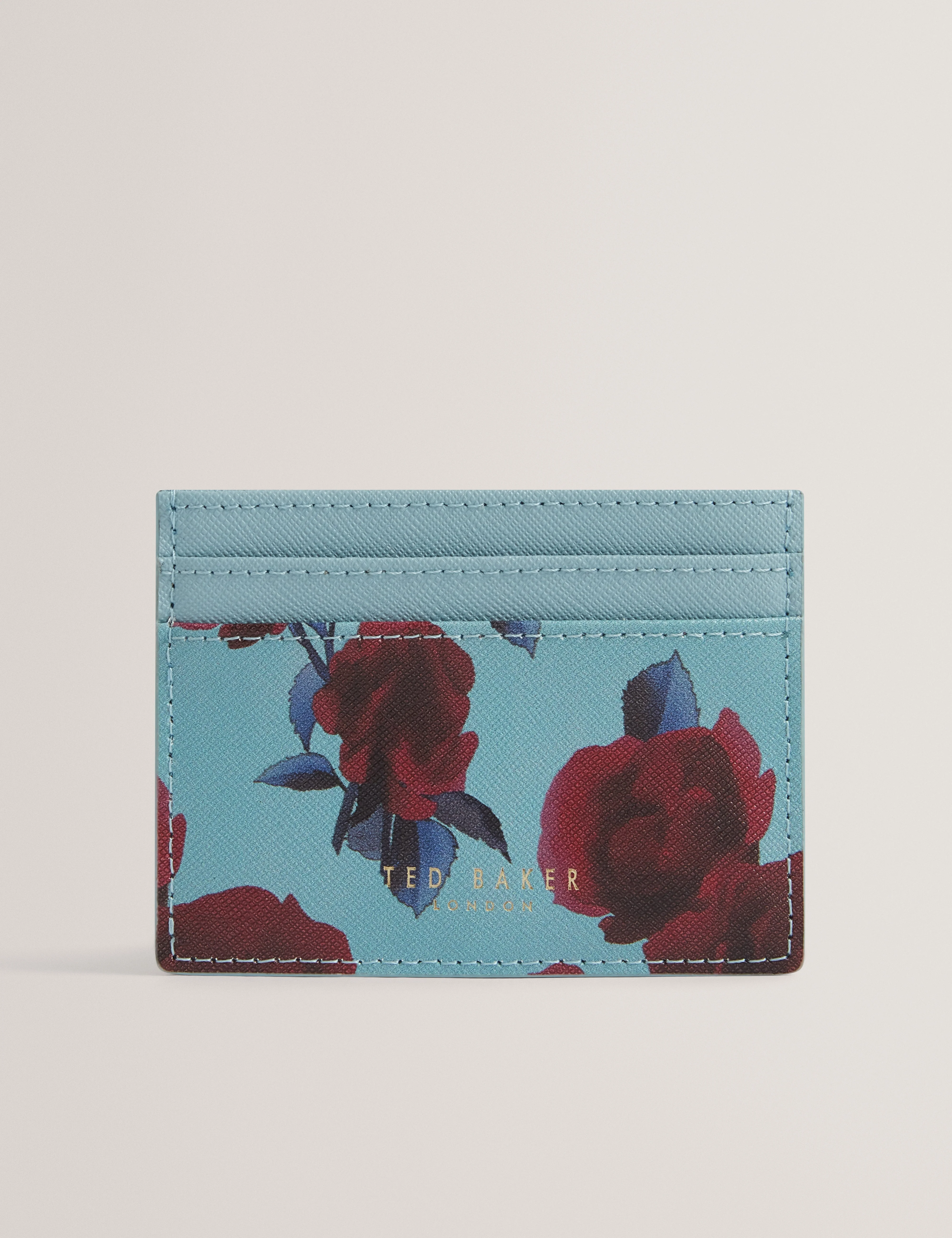 Everlyn Rose Print Cardholder Mid-Blue