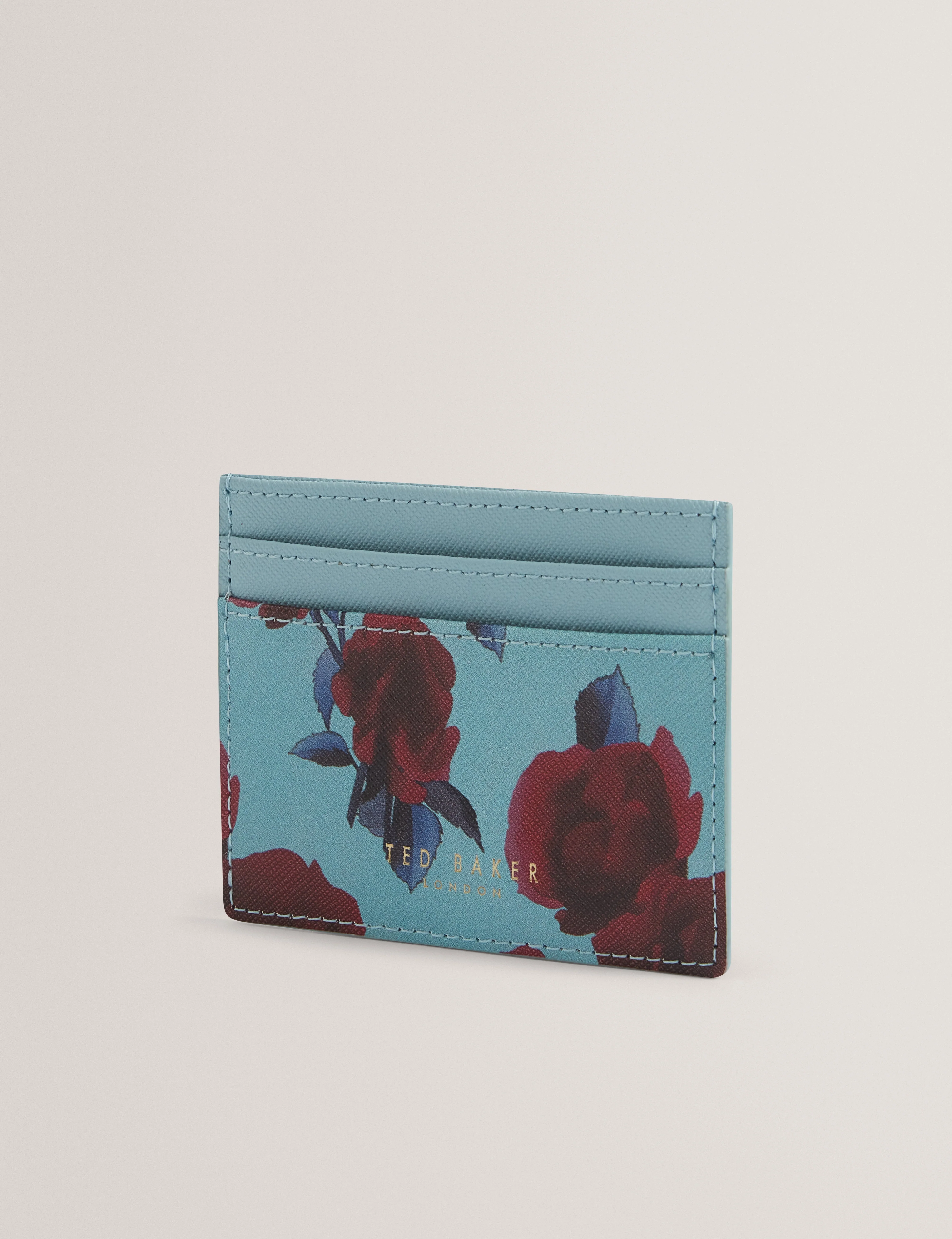 Everlyn Rose Print Cardholder Mid-Blue - Image 3