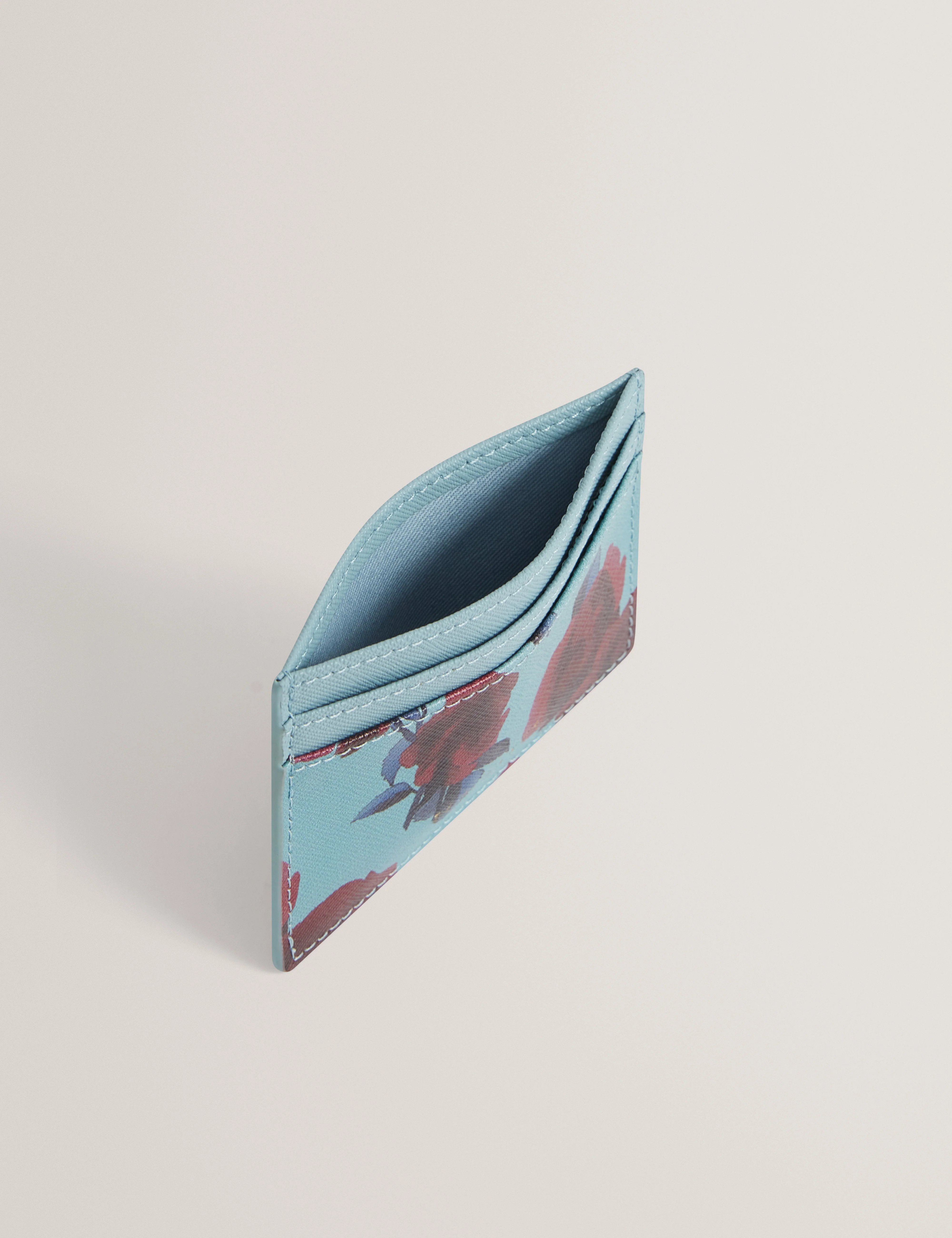Everlyn Rose Print Cardholder Mid-Blue - Image 4