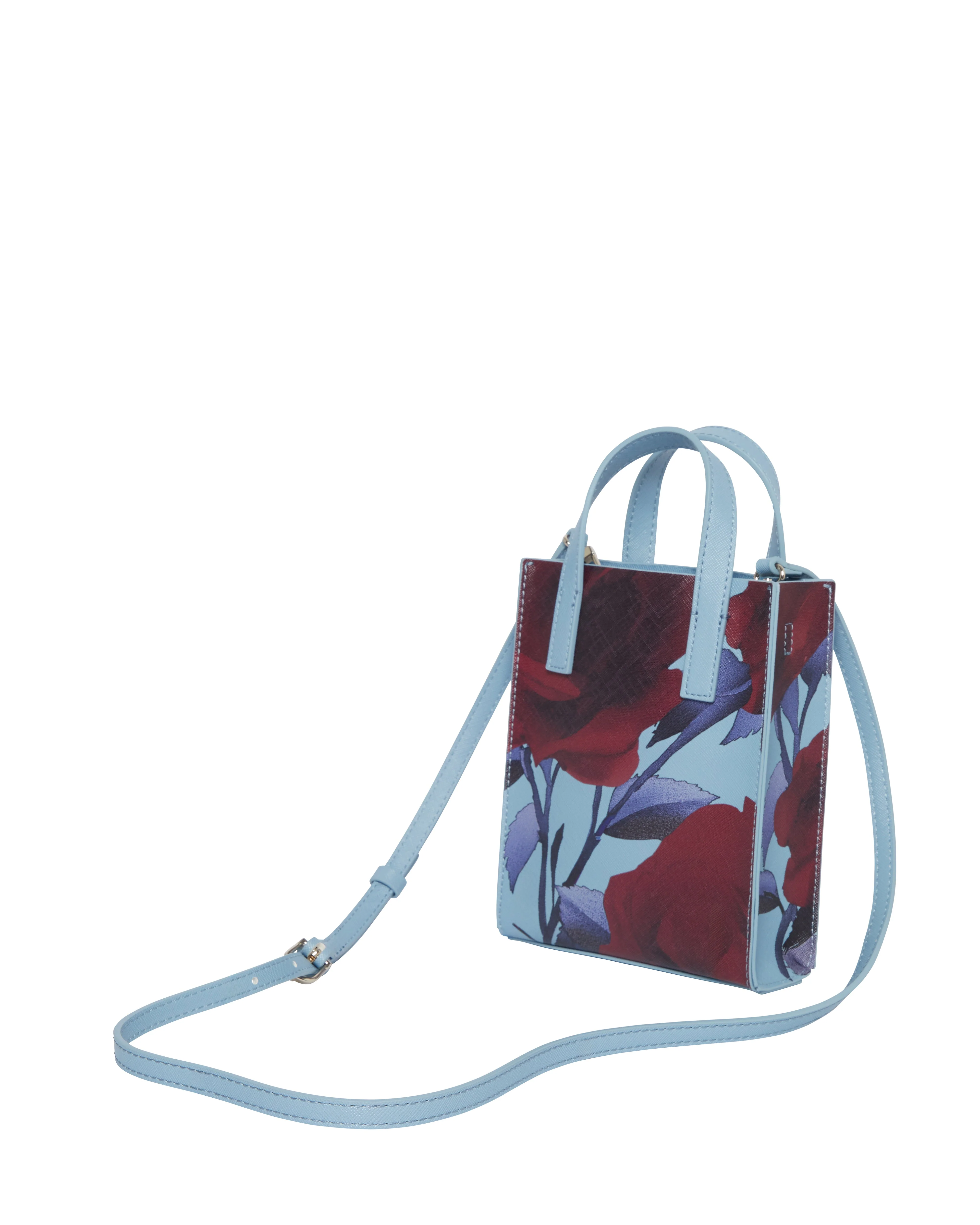 Everrly Mini Rose Print Icon Bag Mid-Blue - Image 2