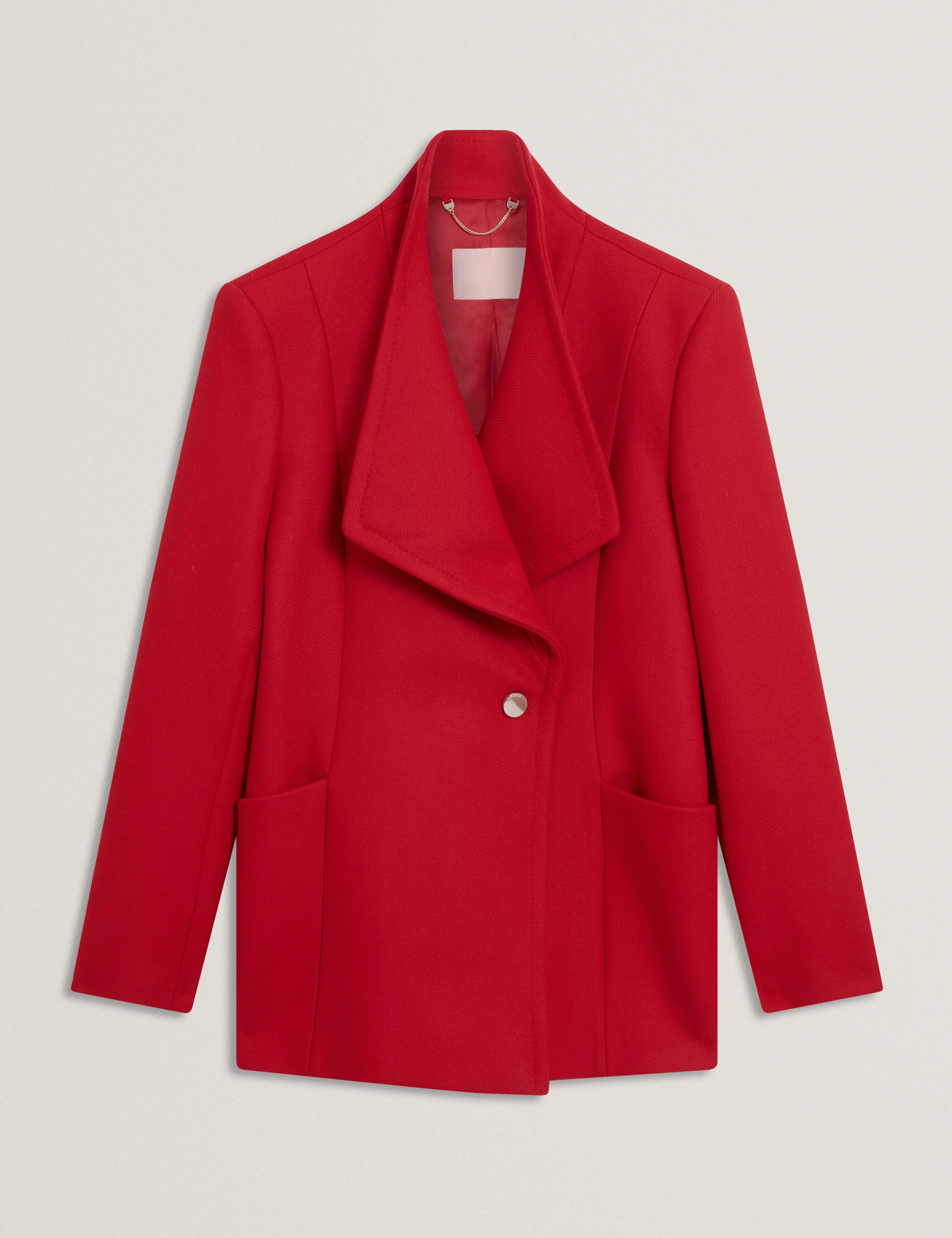 Evigna Double Faced Wool Short Sculpted Wrap Coat Dk-Red - Image 8