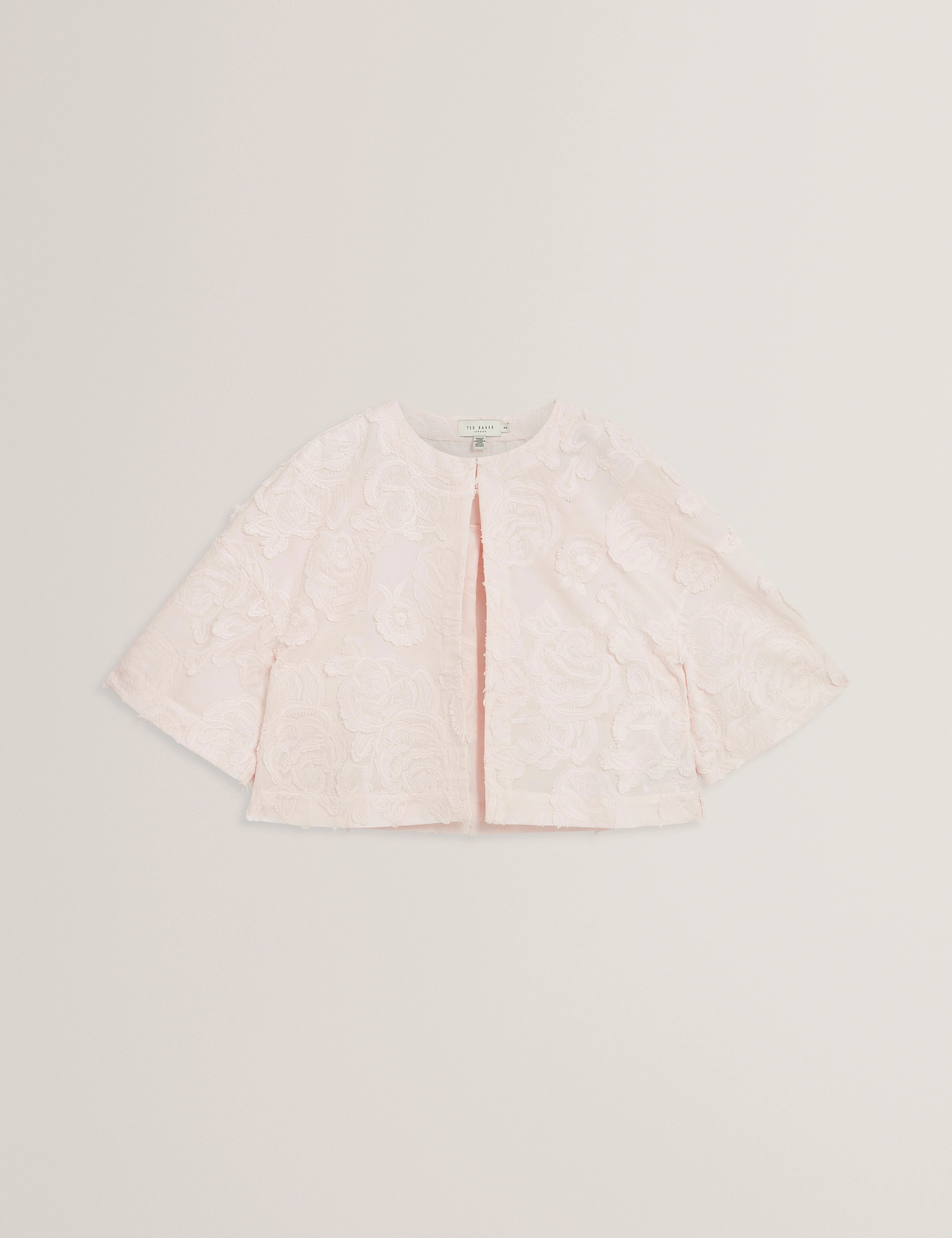 Faela Collarless Cropped Jacket Pink - Image 6