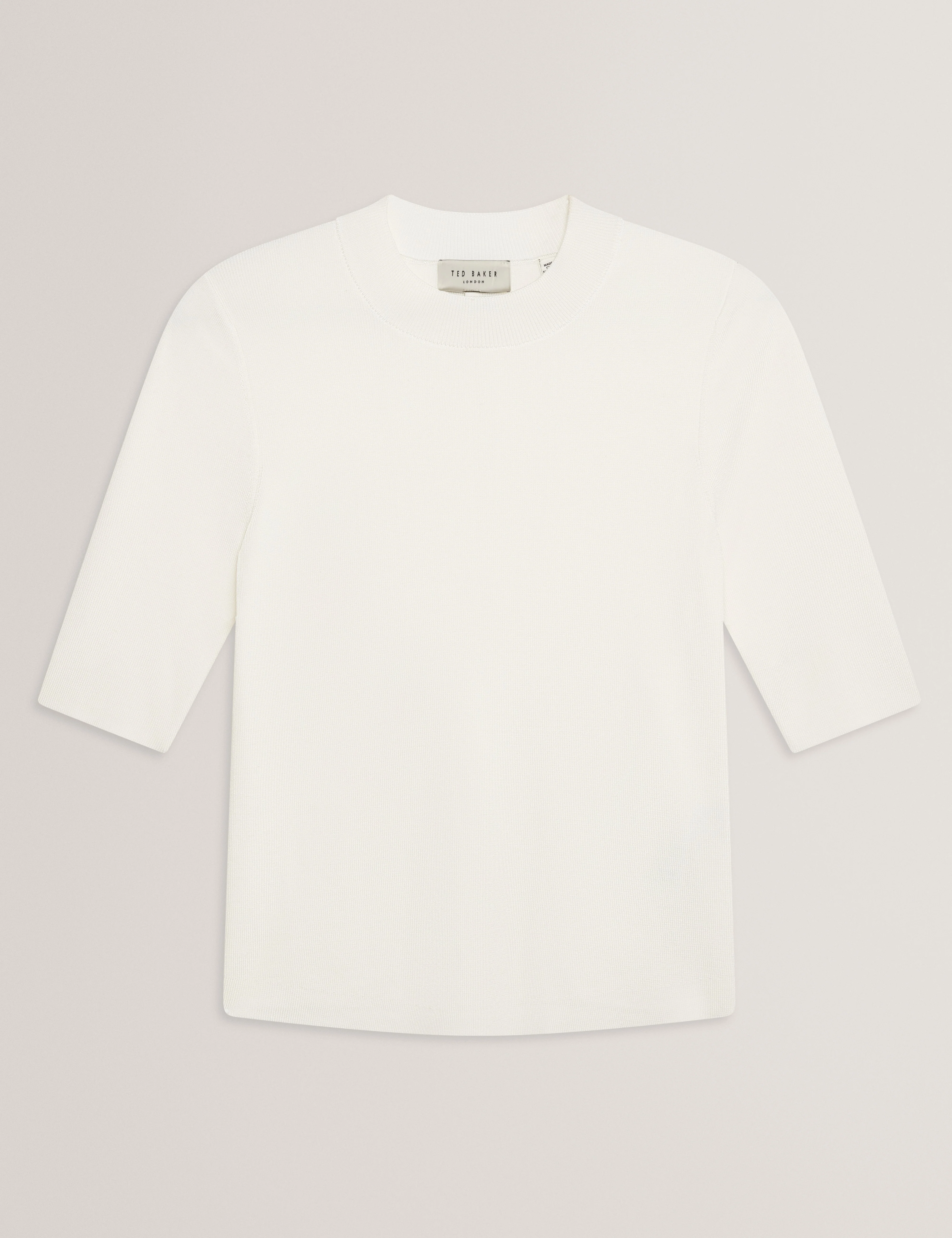 Felixia Knitted Half Sleeve Tee Ivory - Image 7